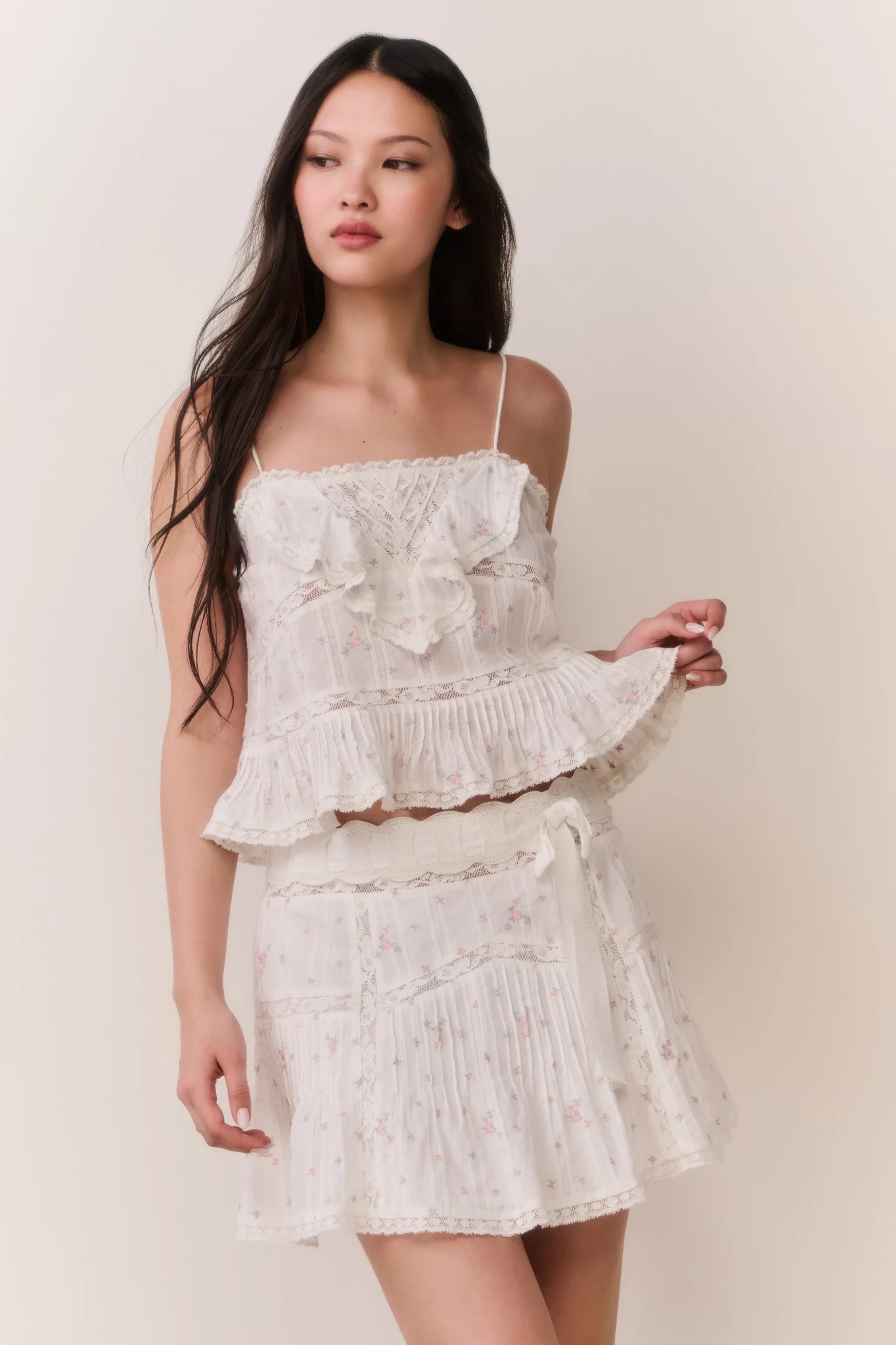 Ondeline Floral Embroidered Cotton Top - Image 2