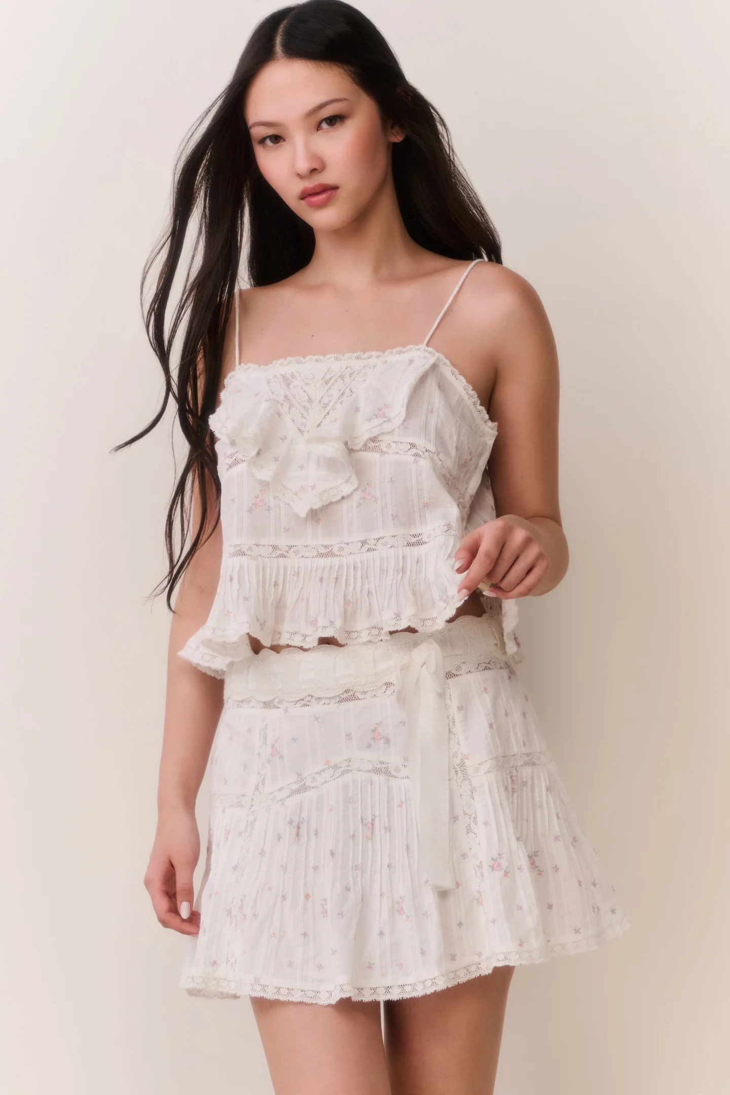 Ondeline Floral Embroidered Cotton Top - Image 3