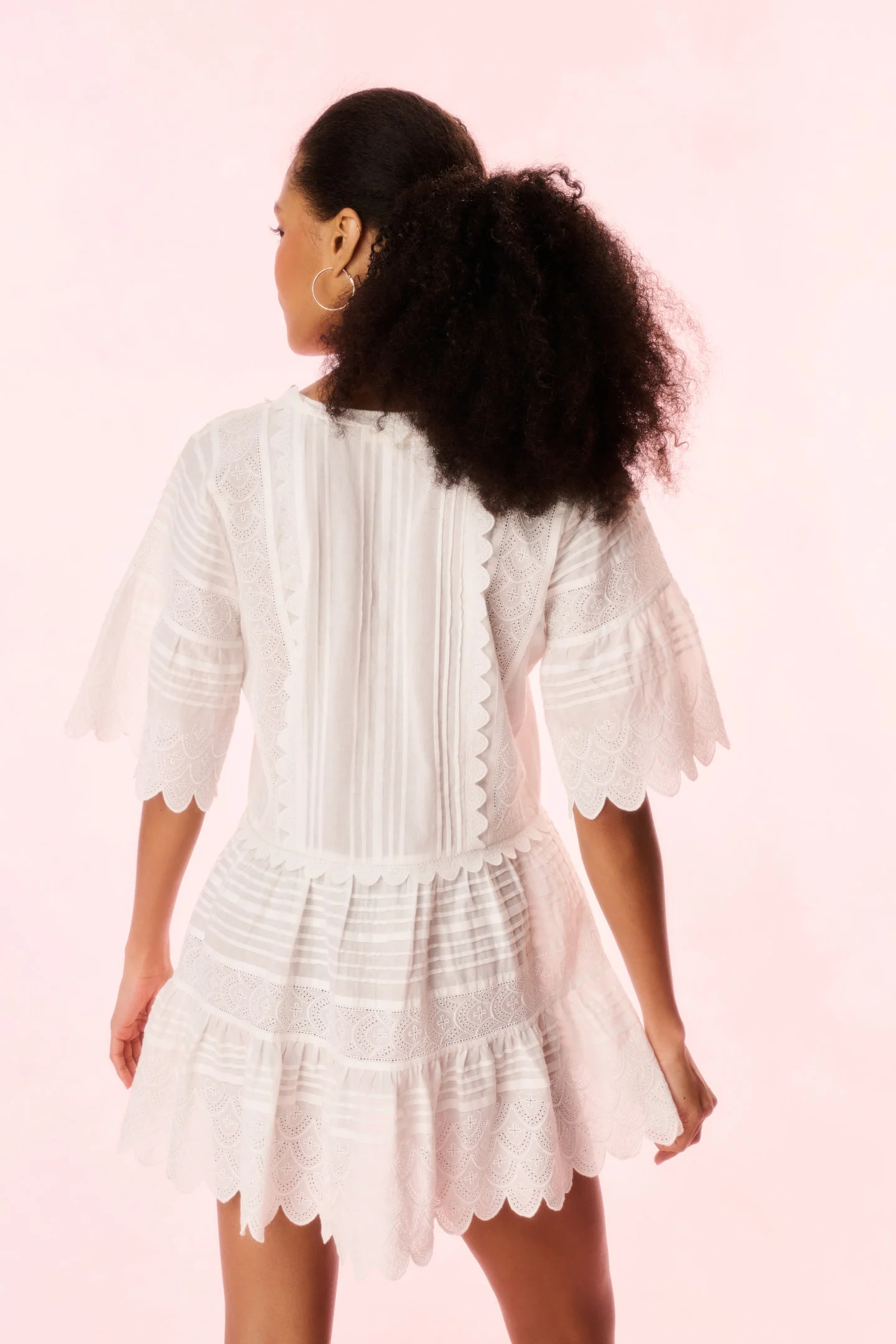 Orcia Cotton Scalloped Mini Dress - Image 5