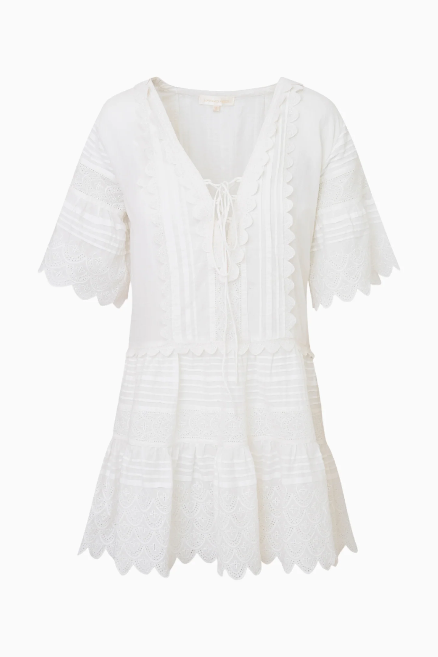 Orcia Cotton Scalloped Mini Dress - Image 6