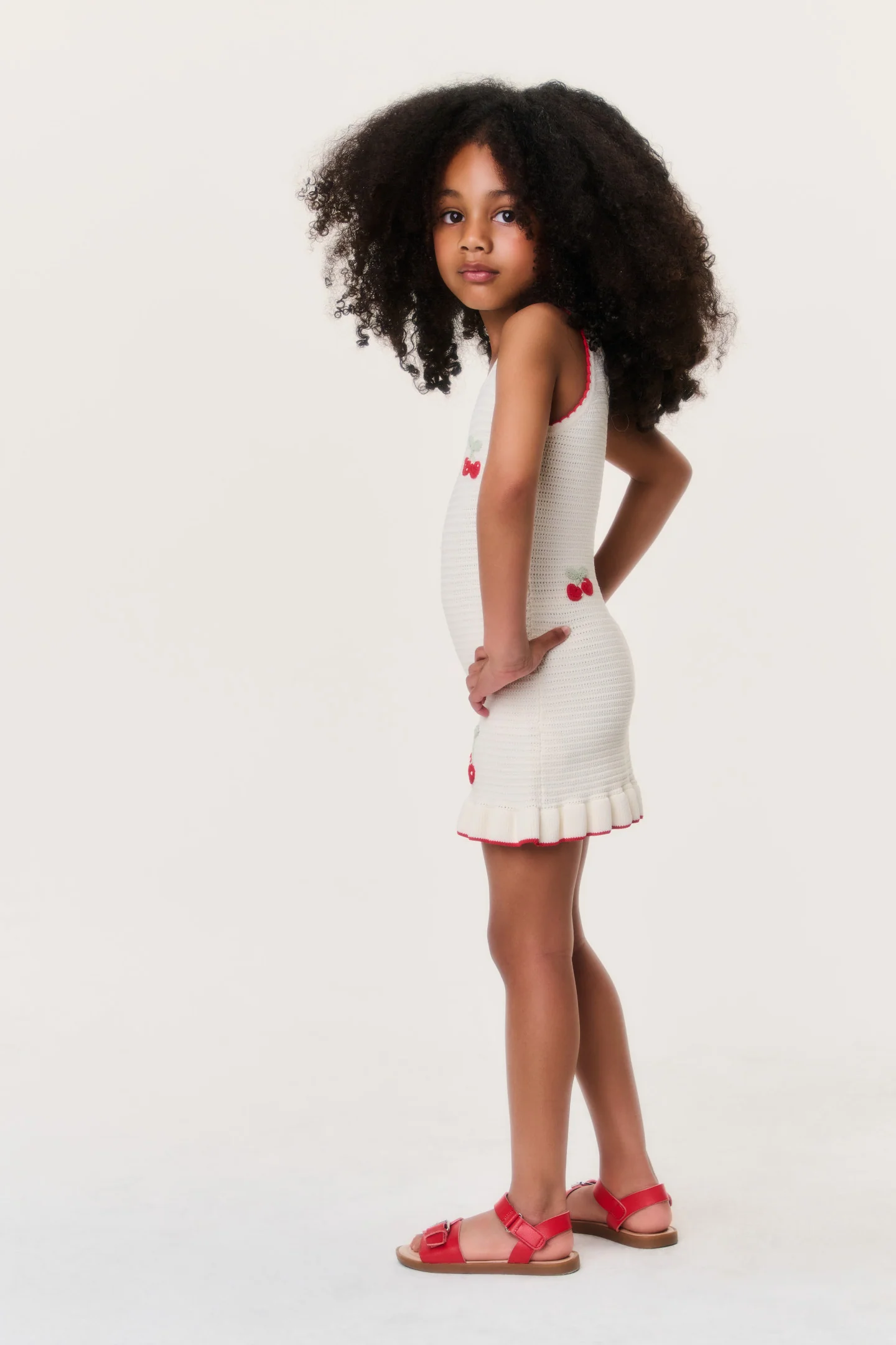 Little Girls Ottie Cherry Dress - Image 3