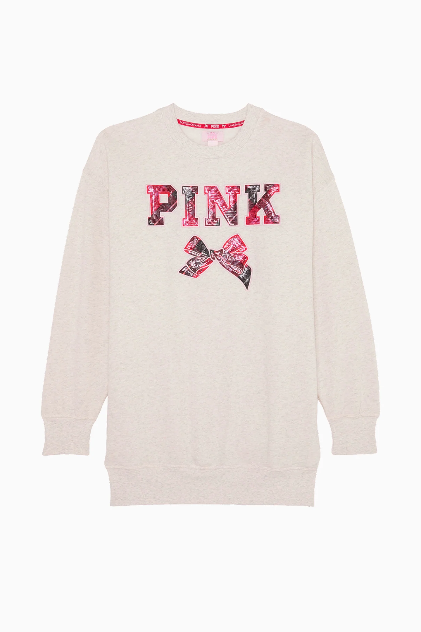 PINK x LoveShackFancy Oversized Crew Neck Dress - SNOW HEATHER