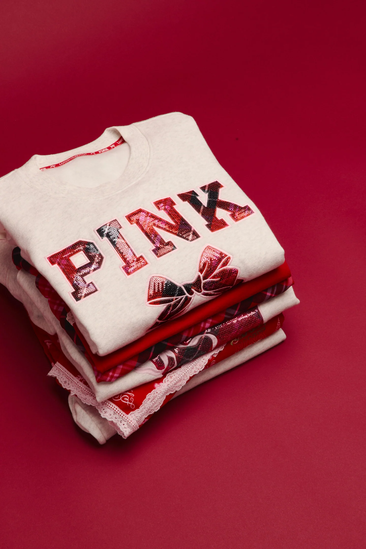 PINK x LoveShackFancy Oversized Crew Neck Dress - SNOW HEATHER - Image 4