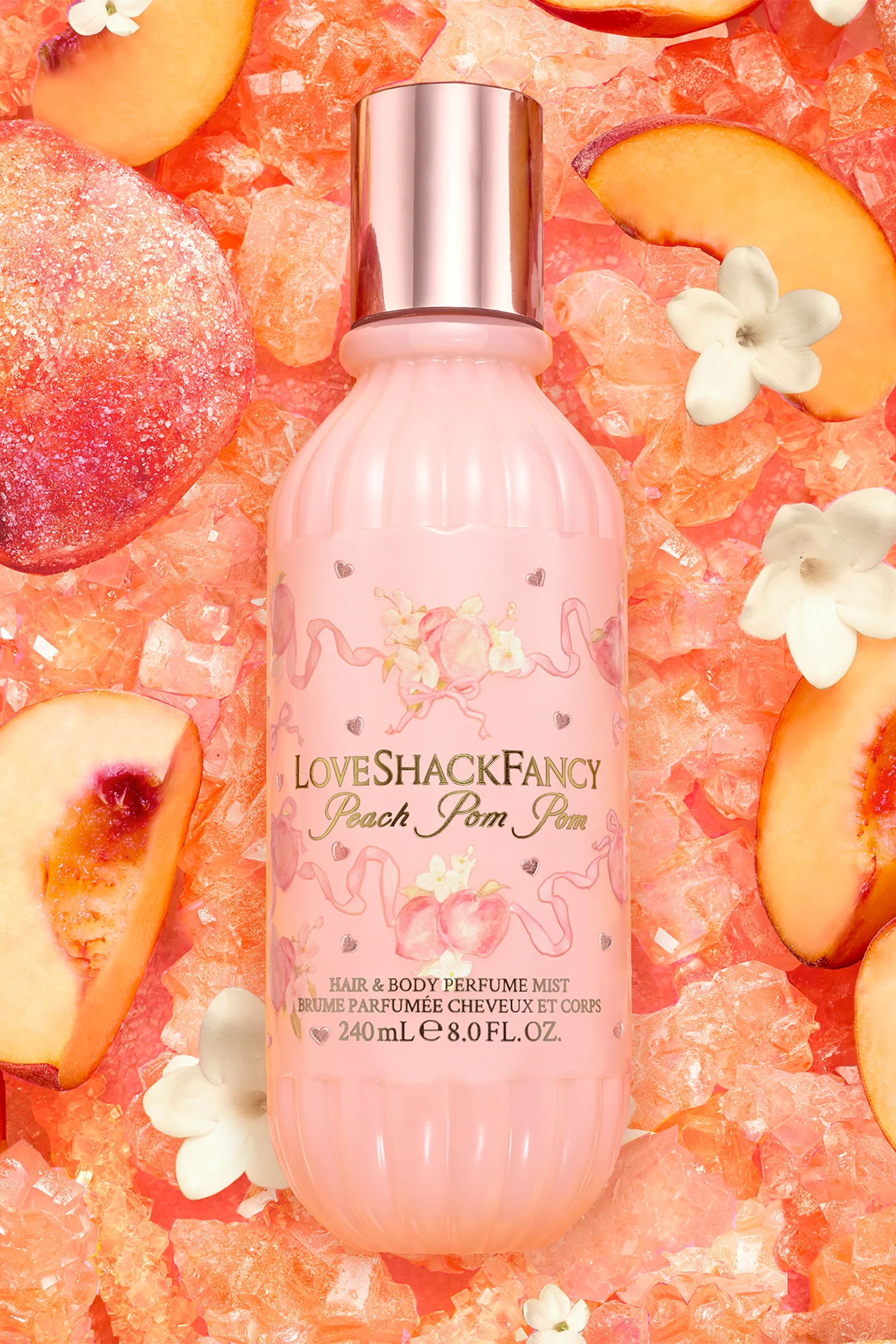 Peach Pom Pom Hair & Body Perfume Mist with Candied Peach and Crystallized Sugar - Image 2