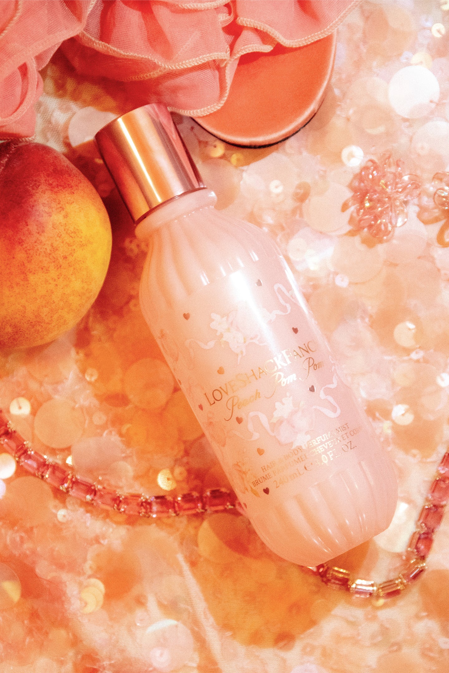 Peach Pom Pom Hair & Body Perfume Mist with Candied Peach and Crystallized Sugar - Image 9