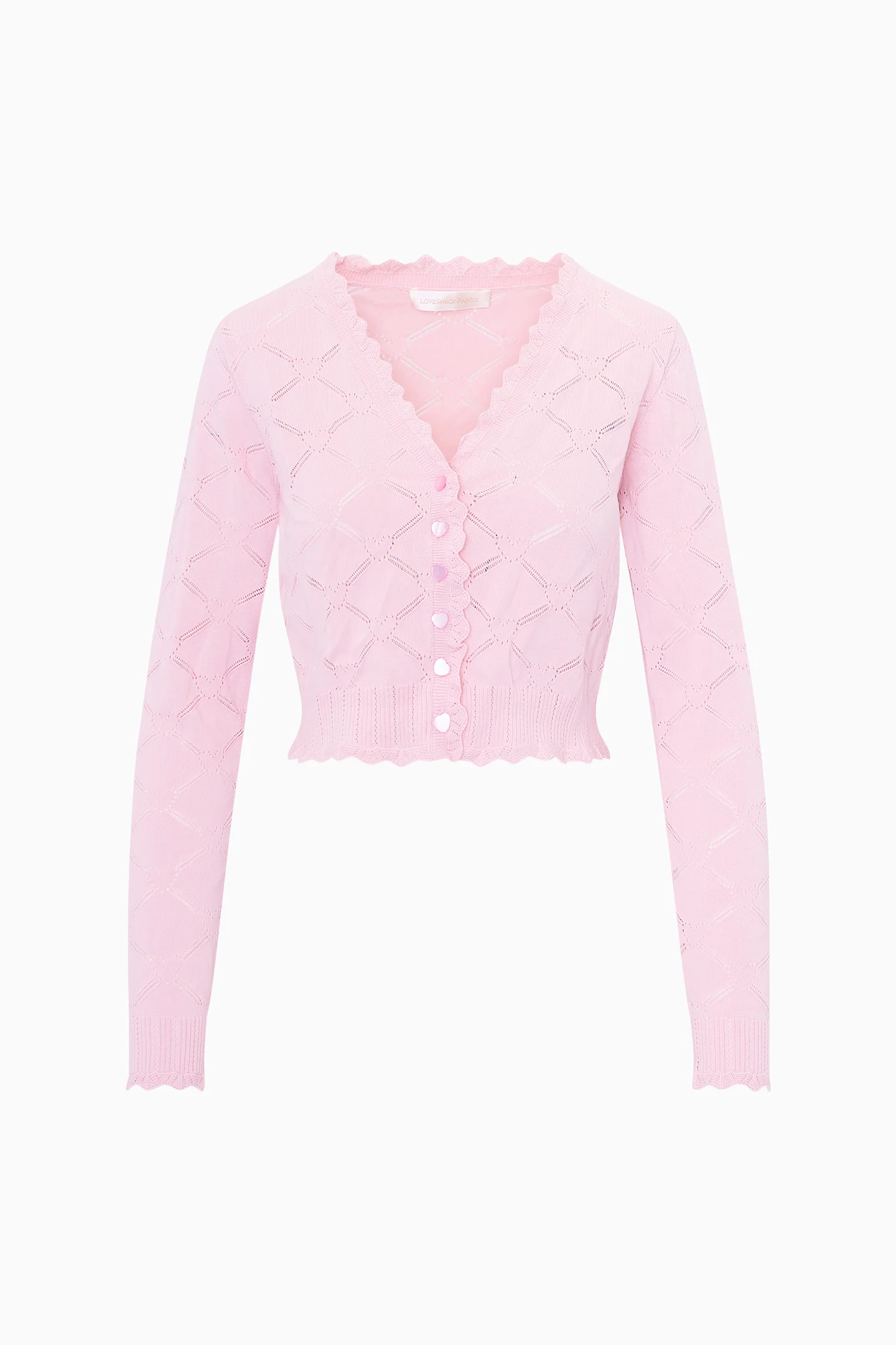 Petra Knit Heart Argyle Cardigan - VELOUR PINK - Image 5