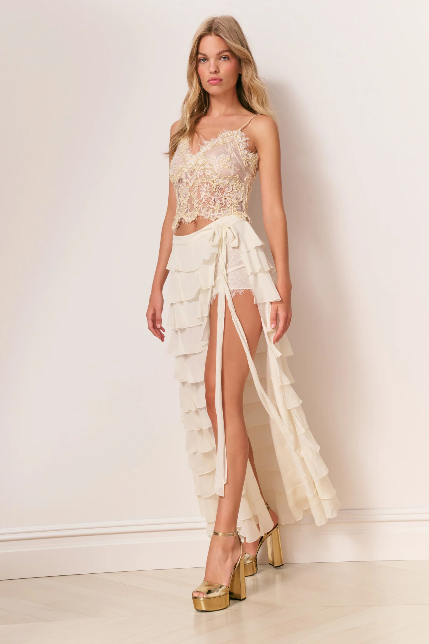Reiyanette Chiffon Ruffle Skirt - Image 2