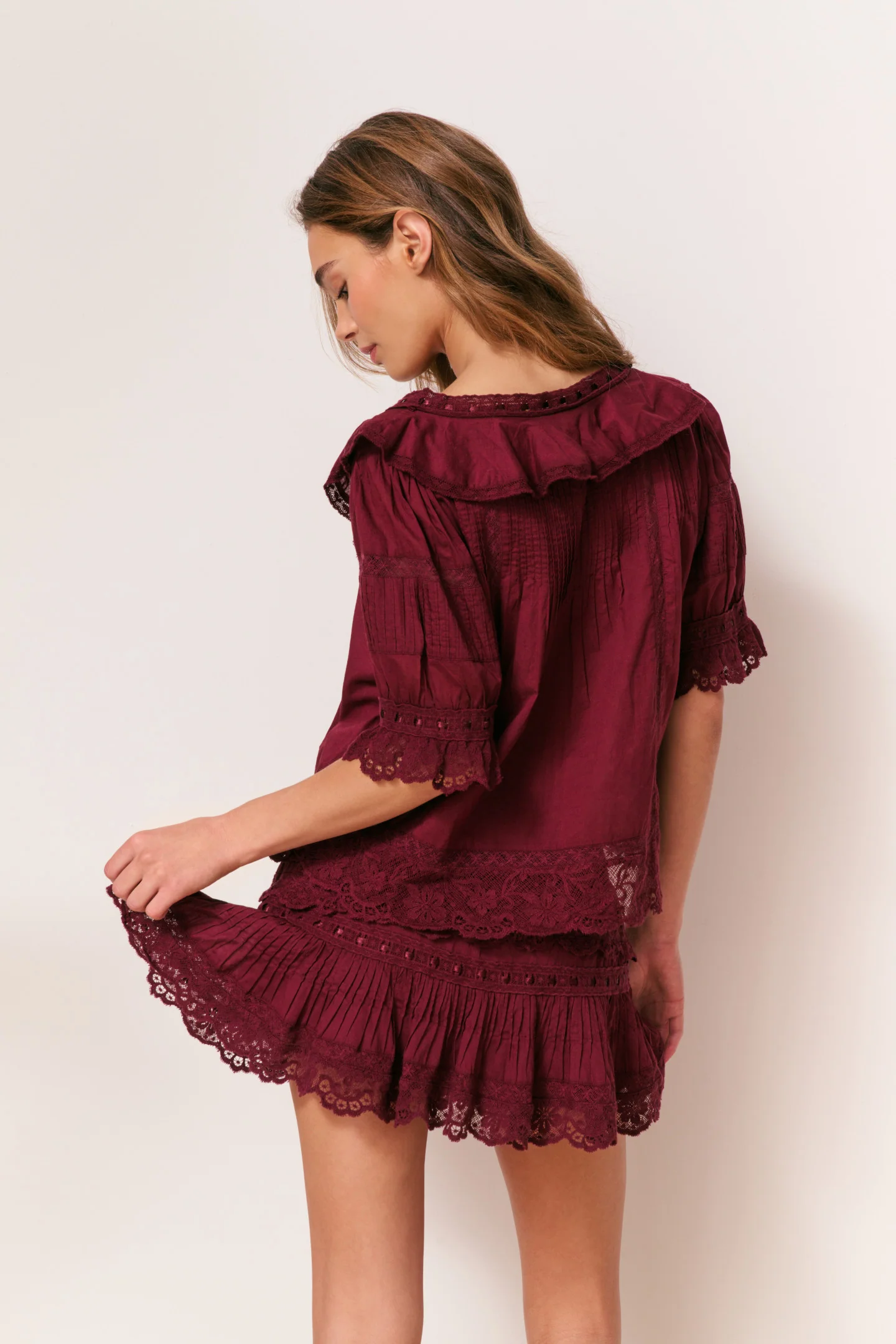 Romilly Cotton Lace Ruffle Blouse - Image 4