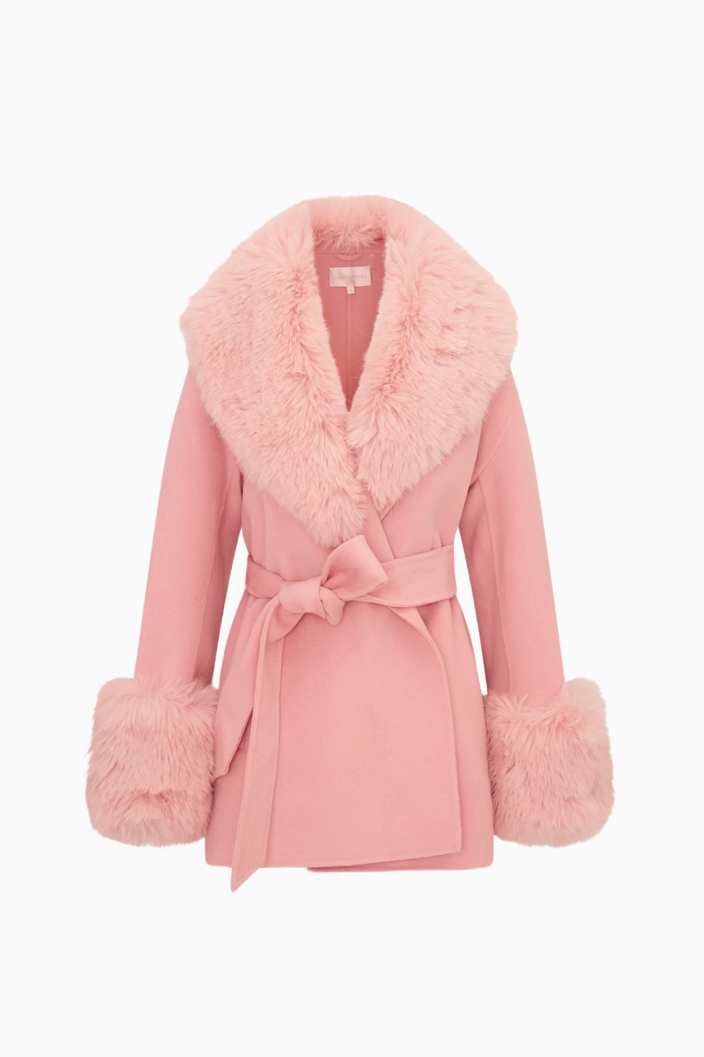 Rosen Faux Fur Wool Wrap Coat - Image 5