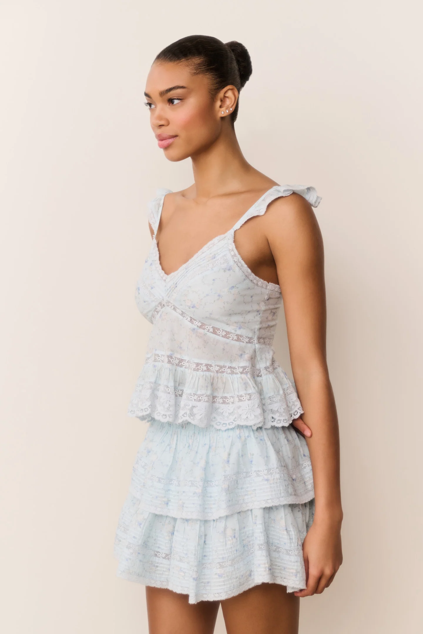 Ruffle Mini Floral Wreath Print Skirt - Image 3