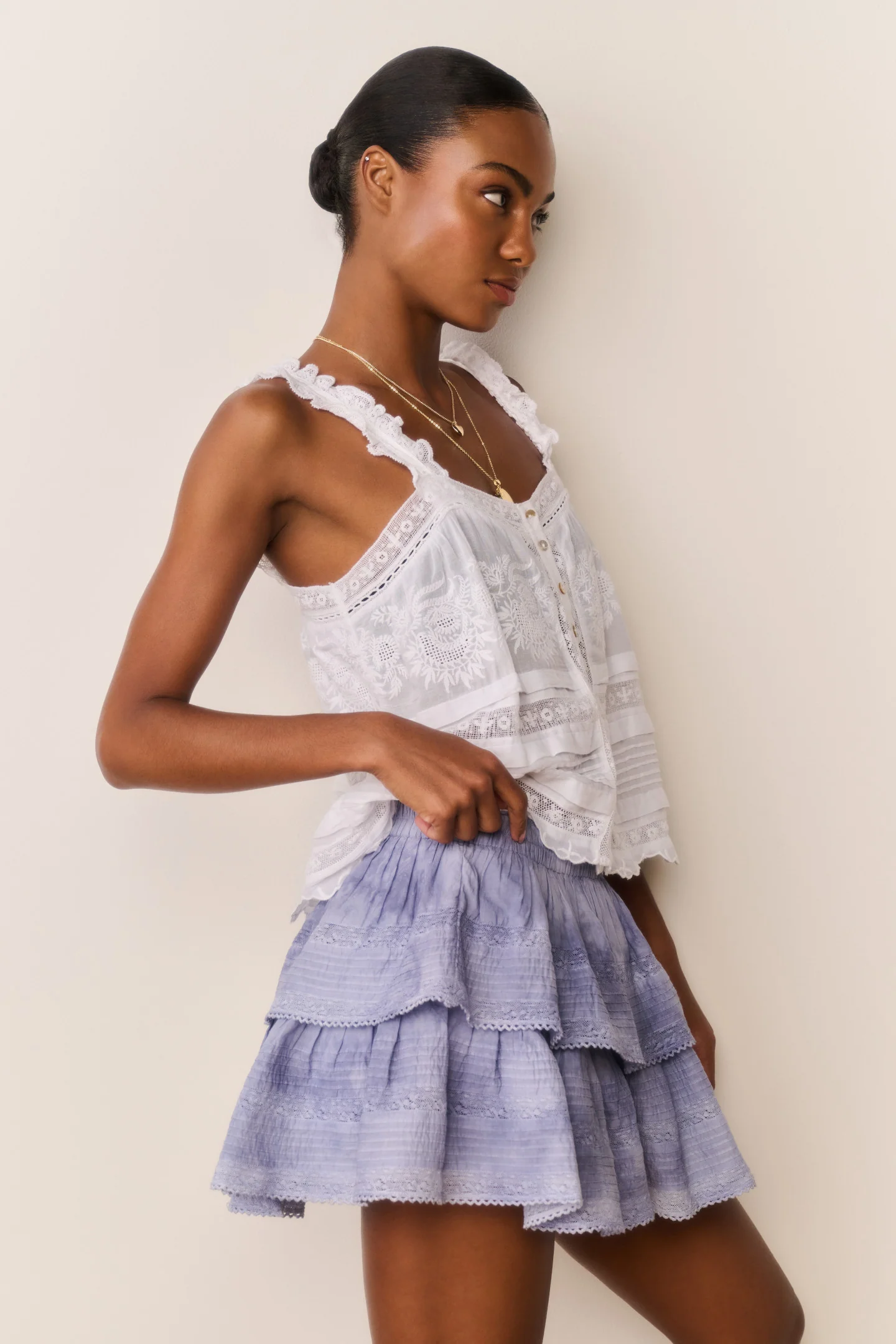 Ruffle Mini Hand-Dyed Skirt - Image 3