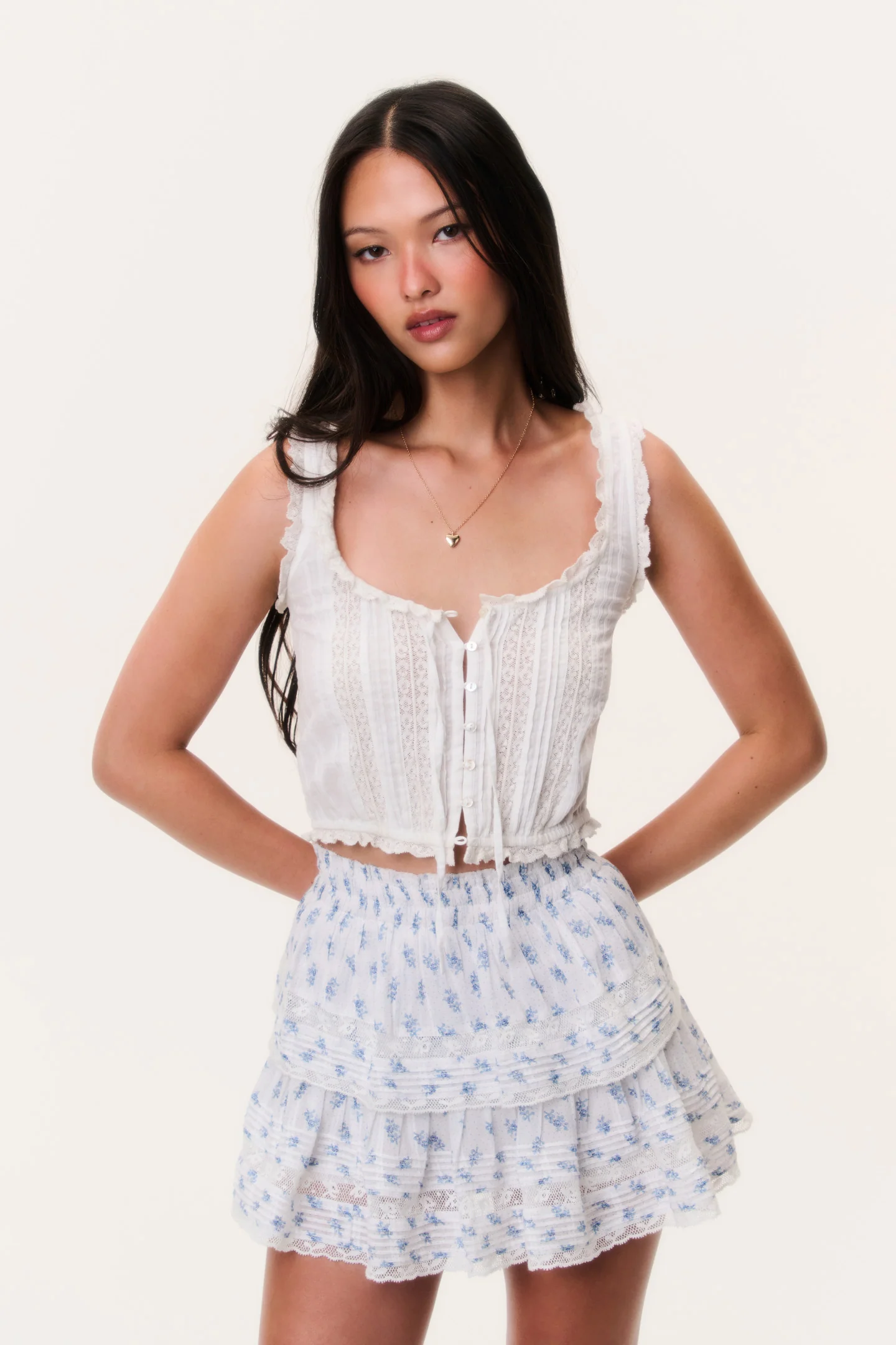Indigo Cloud Ruffle Mini Skirt - Image 2