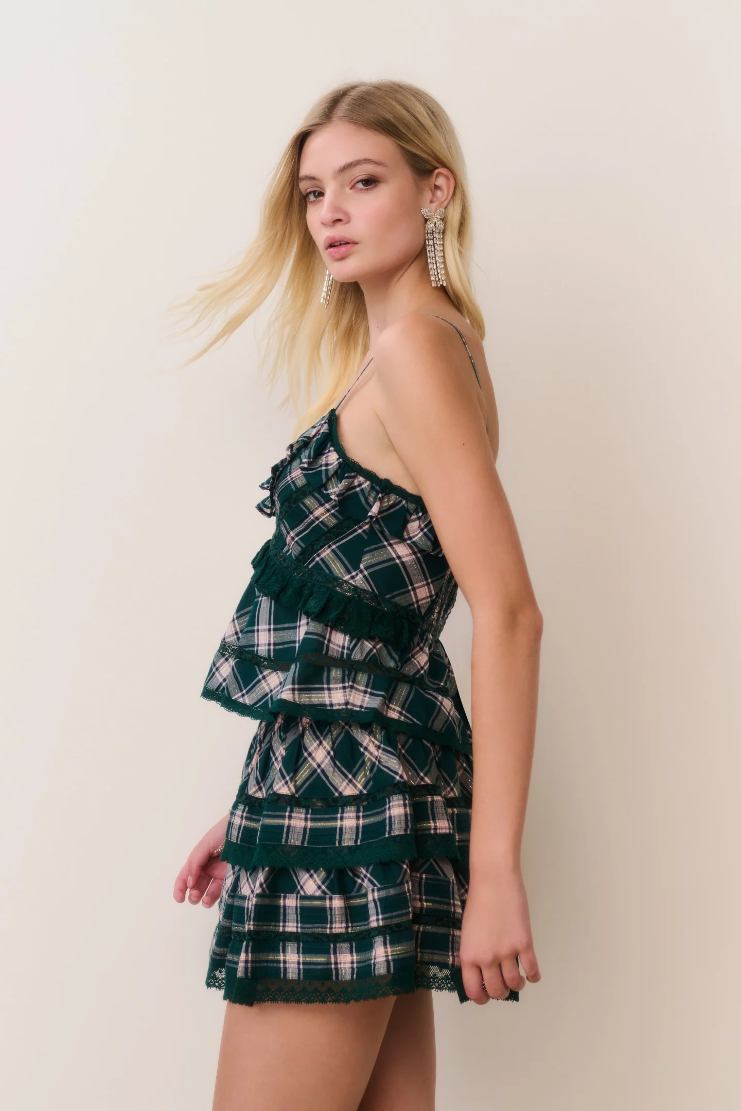 Ruffle Mini Tartan Skirt - MISTLETOE KISS - Image 4