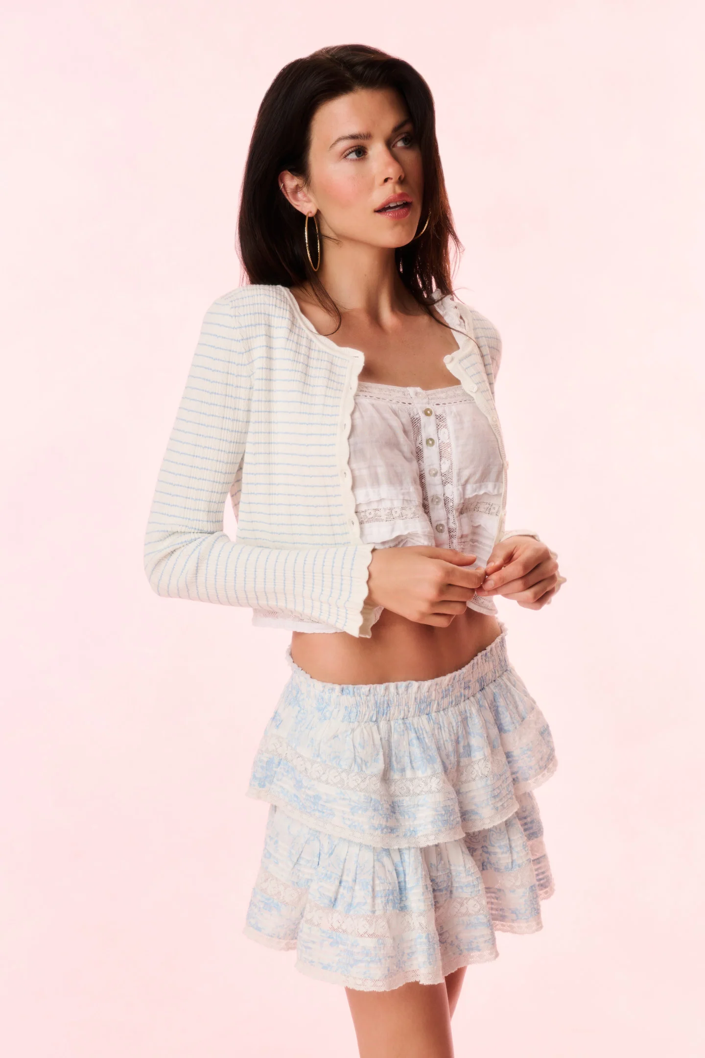 Ruffle Mini Toile Print Skirt - Image 3