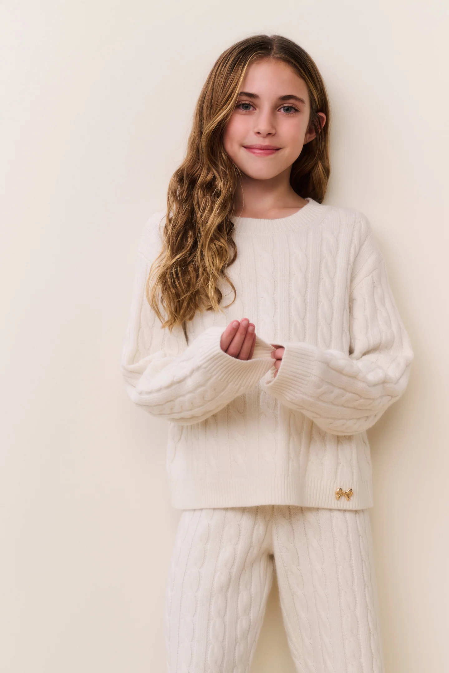 Tween Sallie Cable Knit Pullover - Image 3