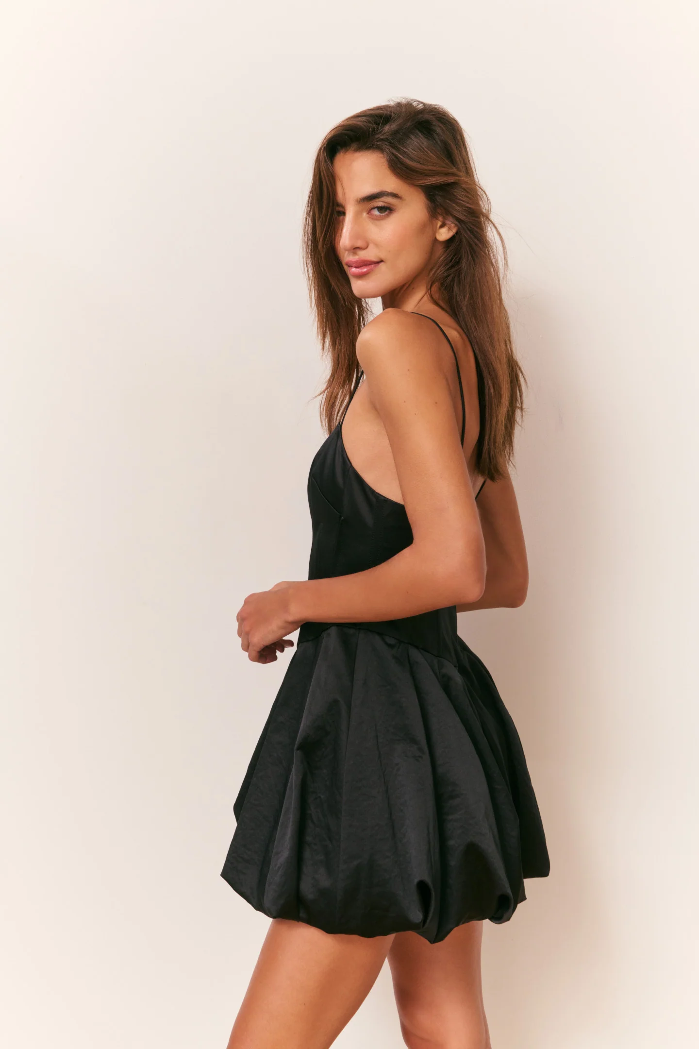 Salna Satin Mini Bubble Dress - Image 4