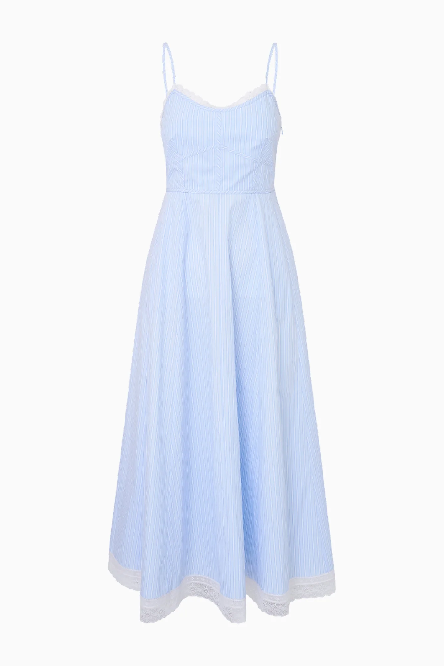 Sandara Cotton Pinstripe Midi Dress - Image 6