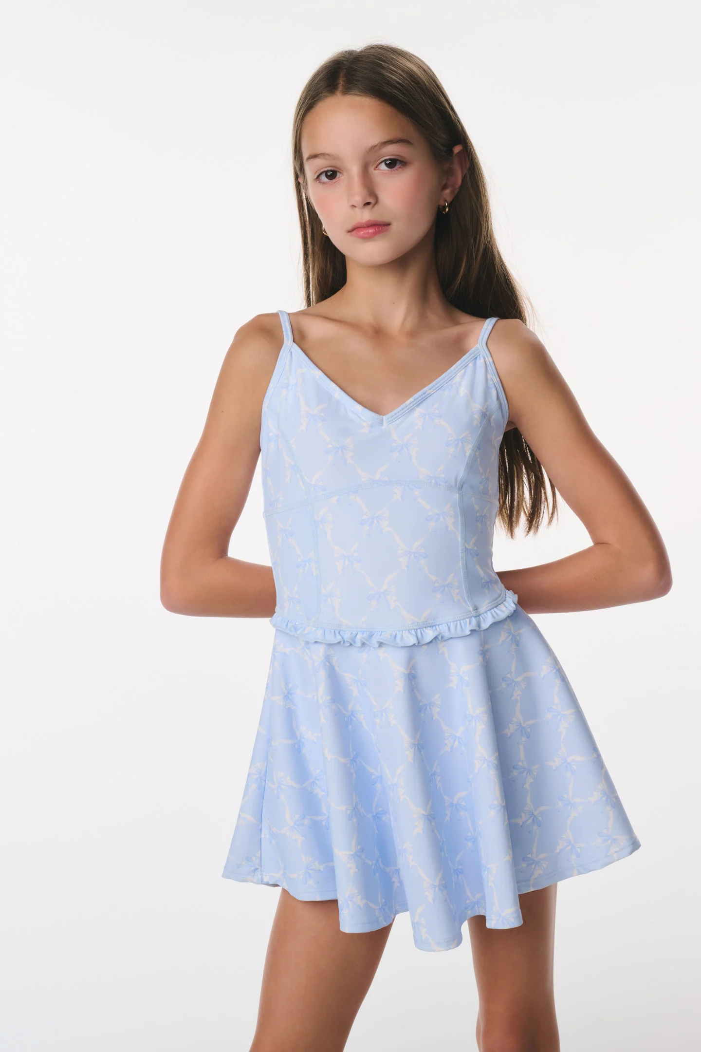 Tween Sariah Bow Print Active Dress