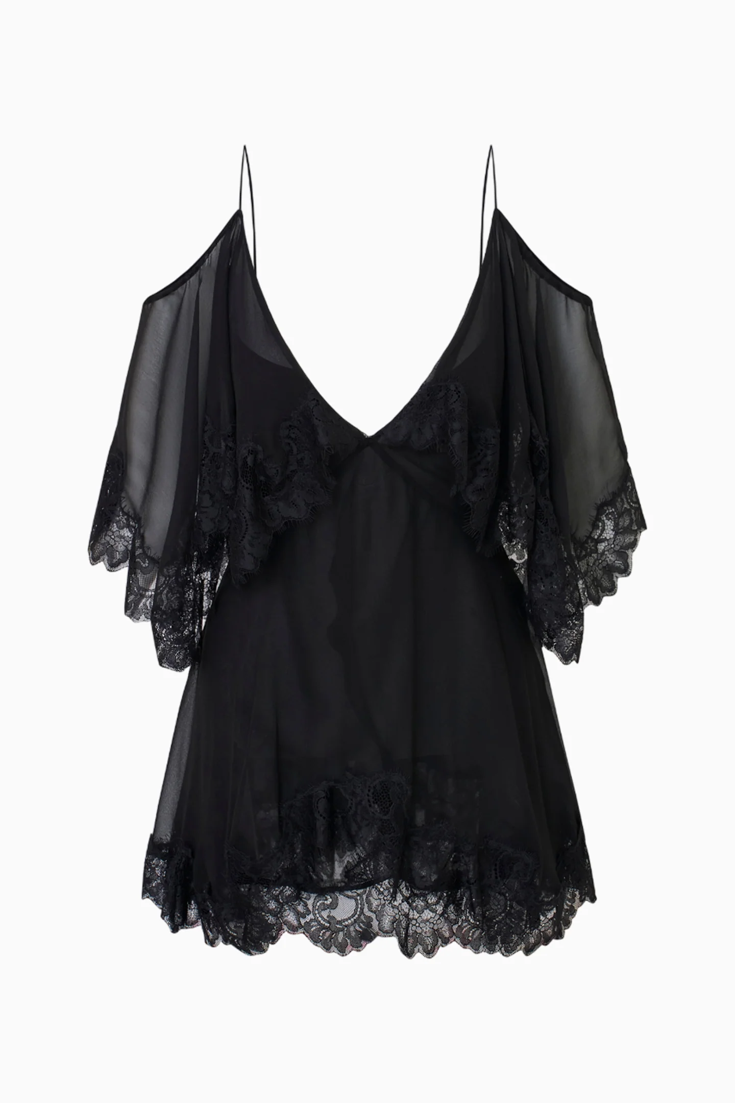 Selune Silk Lace-Trimmed Mini Dress - Image 6