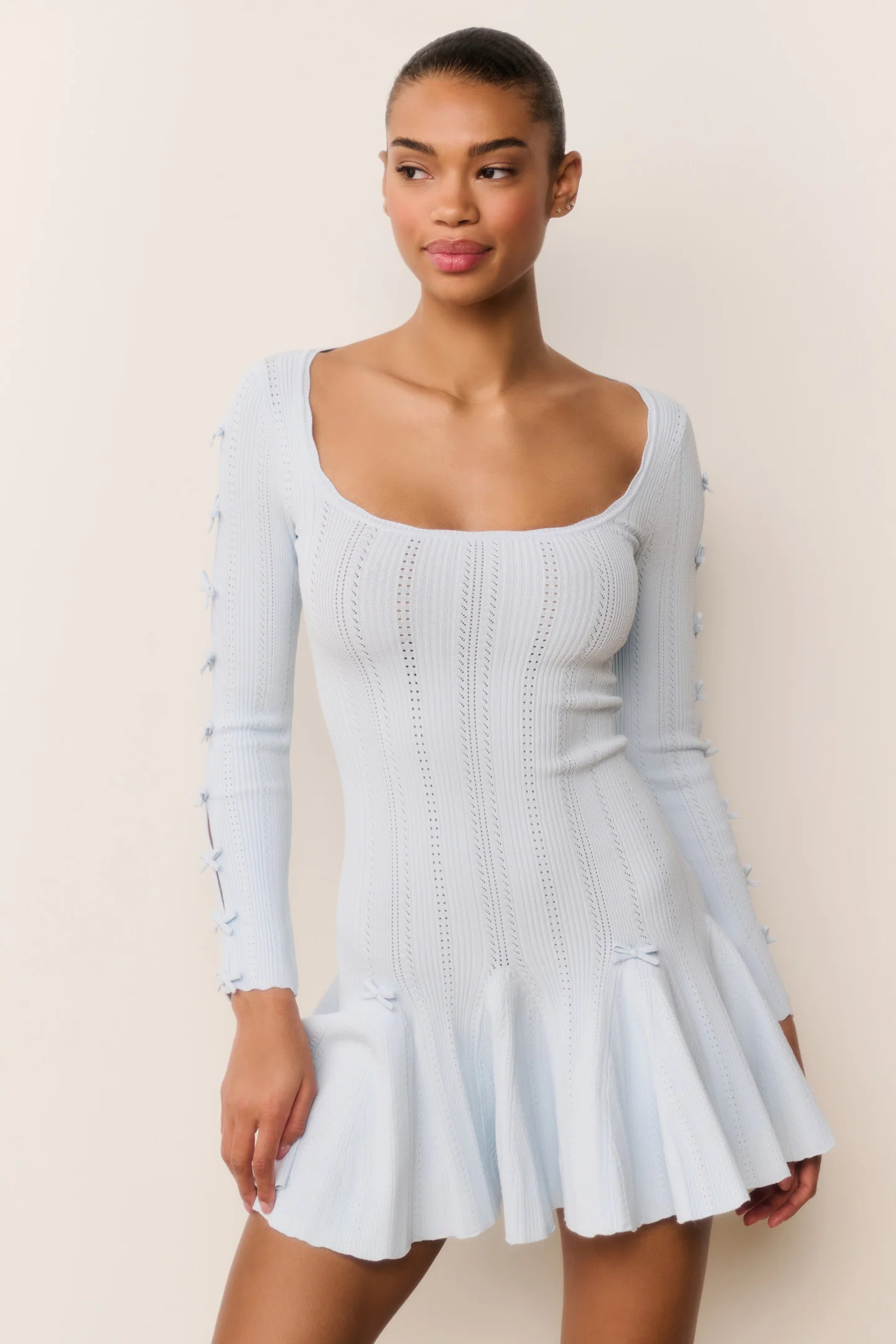 Seychelle Ribbed Pointelle Mini Dress - Image 3