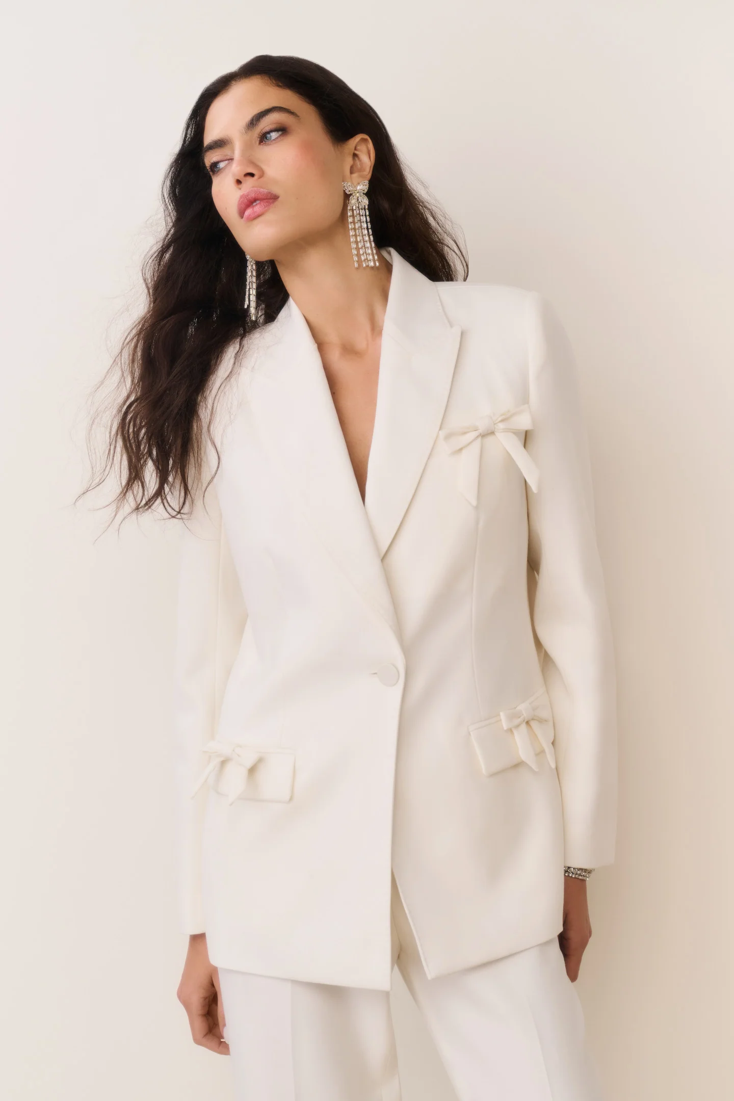 Shayne Wool-Blend Bow-Embellished Blazer - Image 6