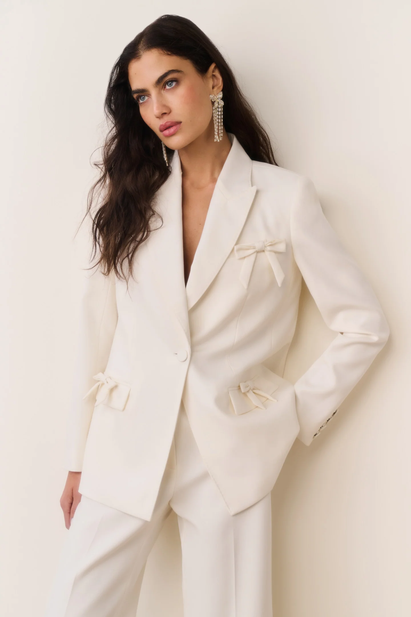 Shayne Wool-Blend Bow-Embellished Blazer - Image 8
