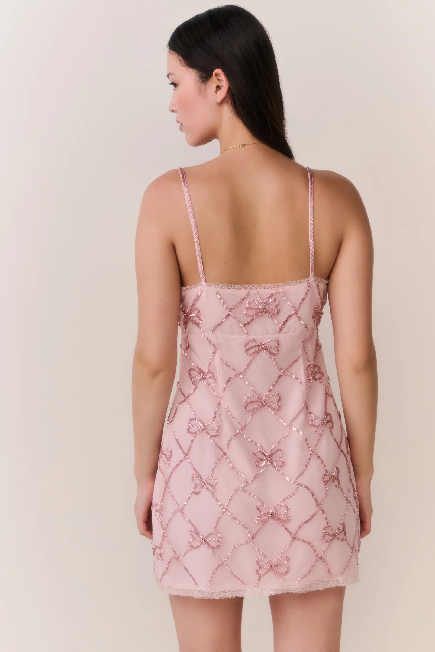Shella Beaded Bow Mini Dress - Image 5