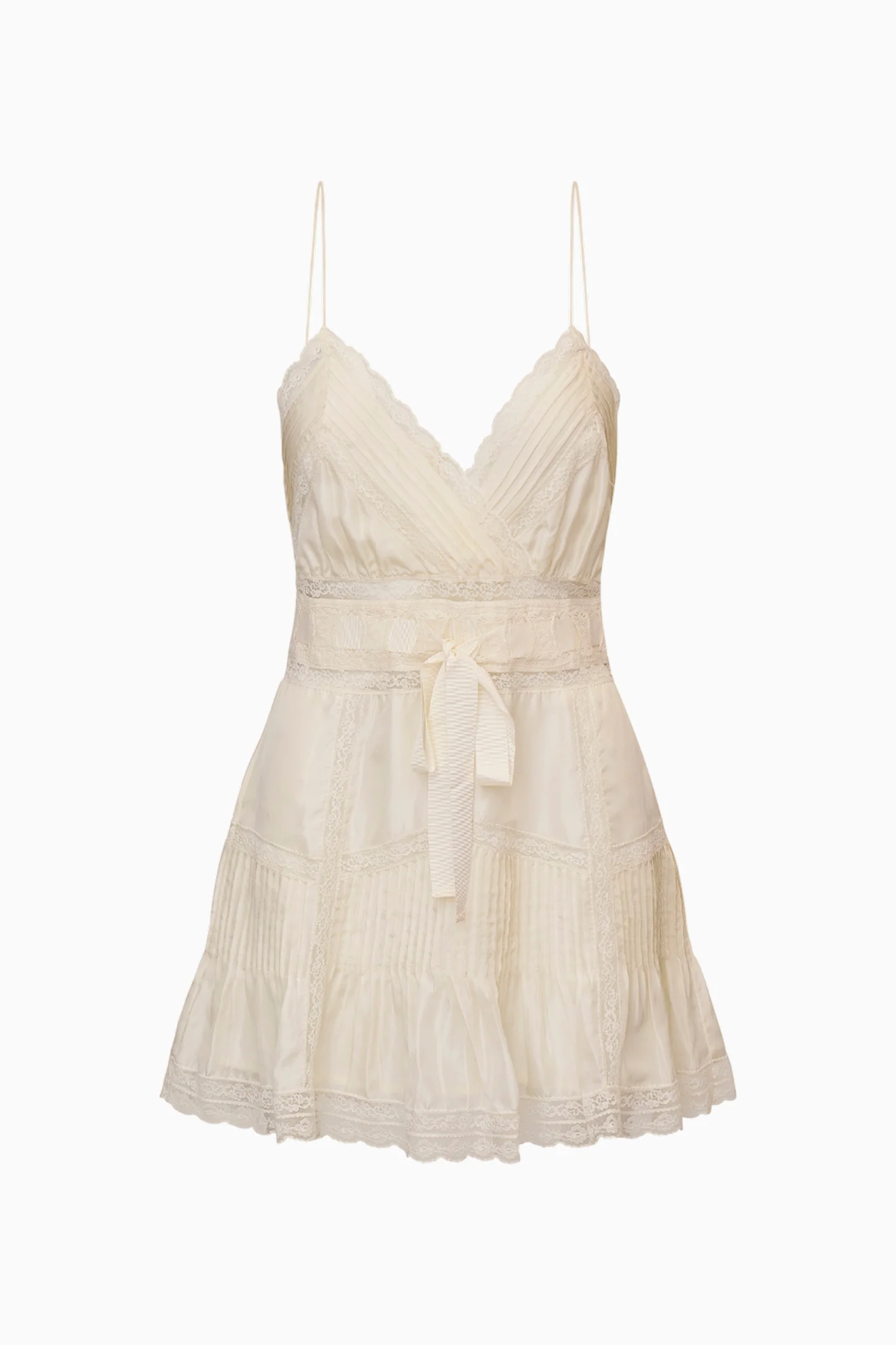Sibelle Silk Ribbon Mini Dress - IVORY - Image 2
