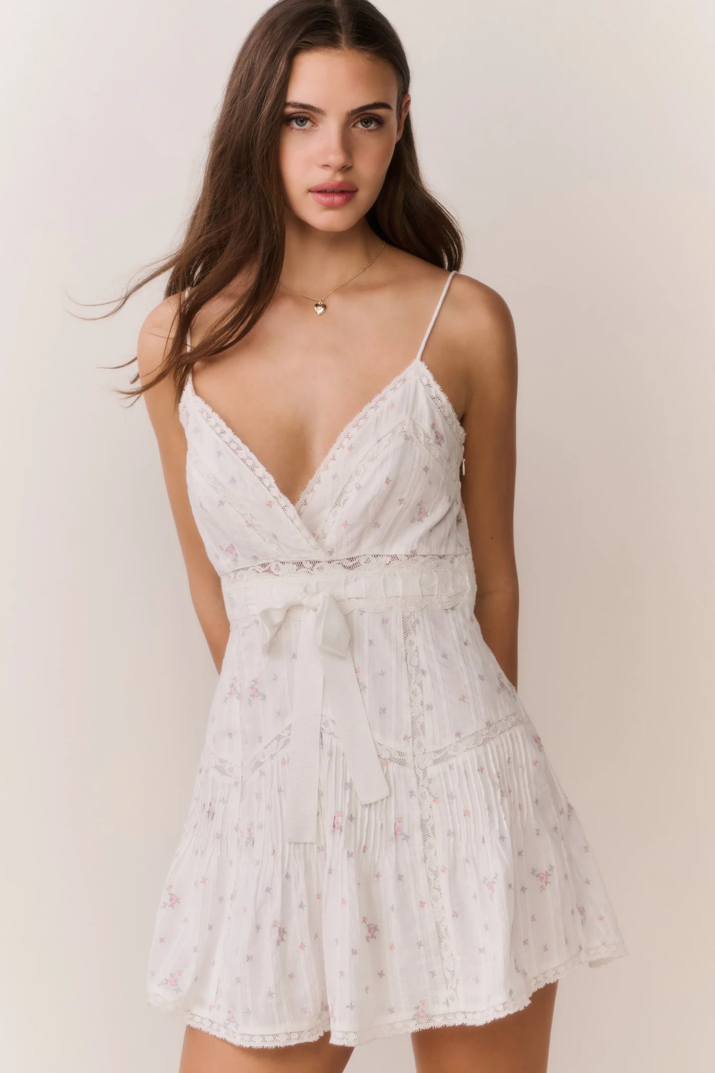 Sibelle Floral Embroidered Cotton Mini Dress - Image 3