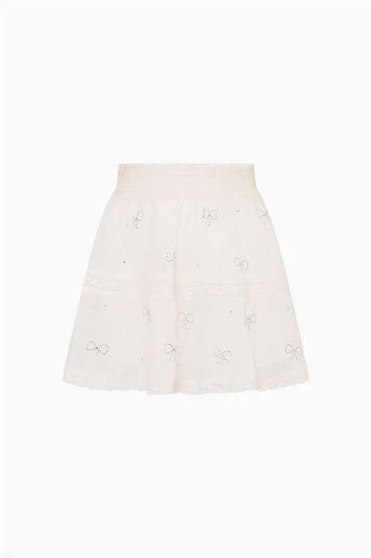 Tween Silano Crystal Bow Cotton Skirt - Image 5