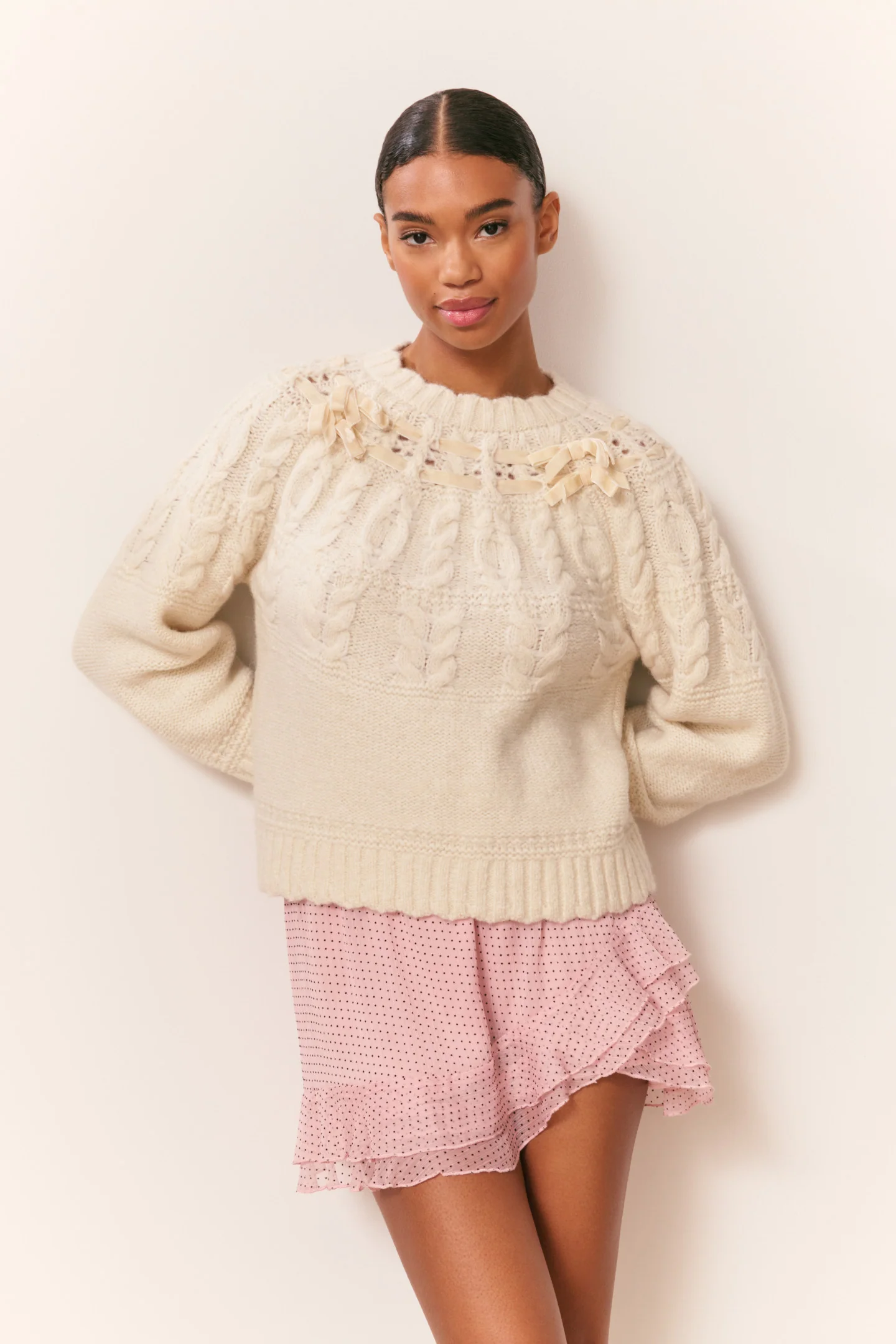 Sloanna Knit Cotton Ribbon Pullover - Image 2