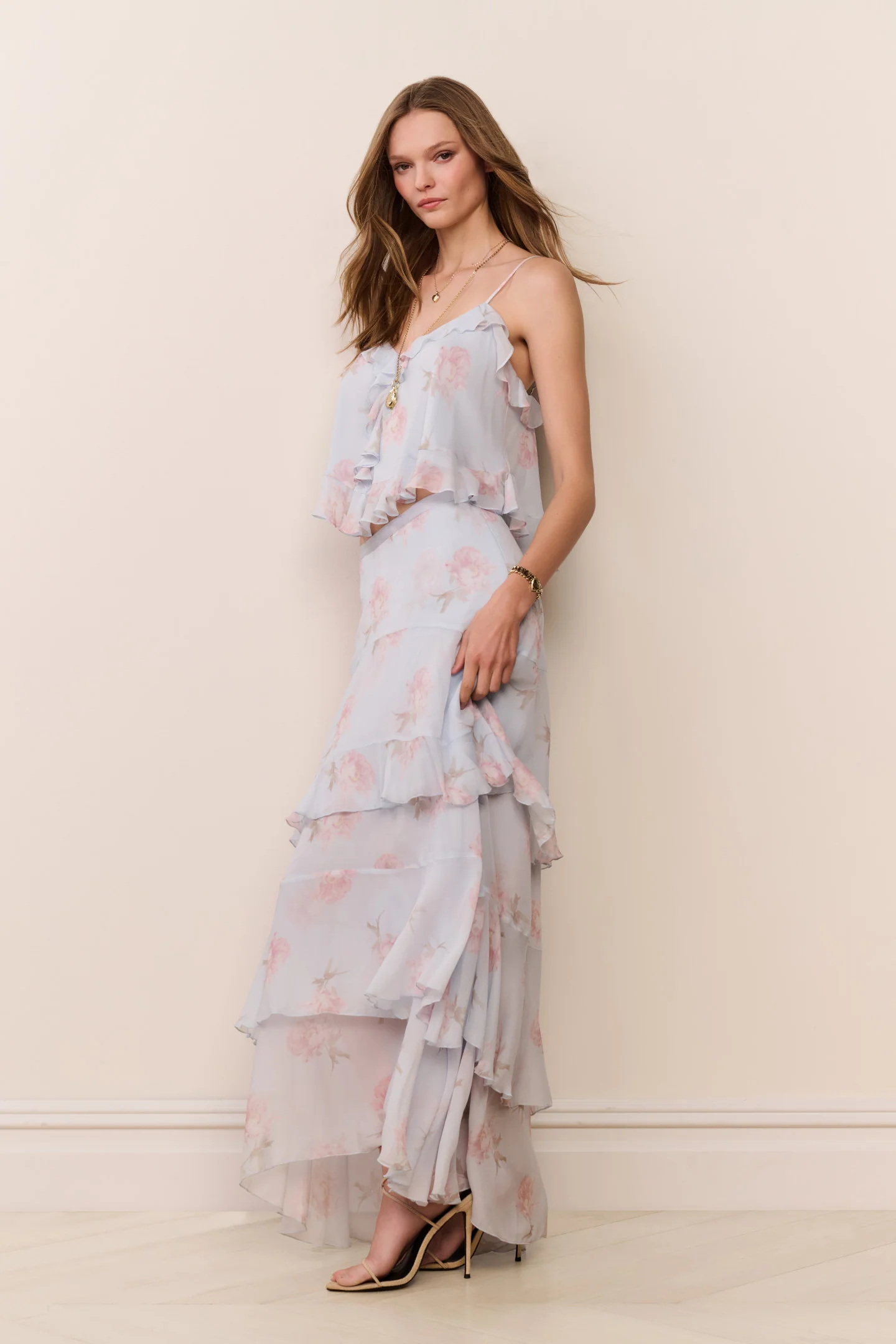 Soleia Floral Chiffon Maxi Skirt - Image 3