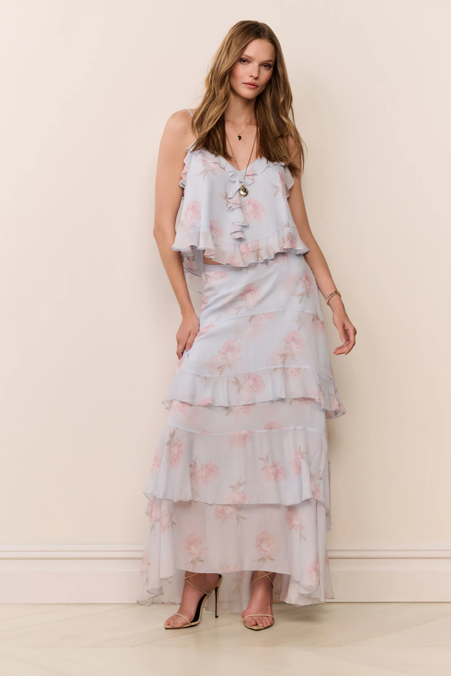 Soleia Floral Chiffon Maxi Skirt - Image 4