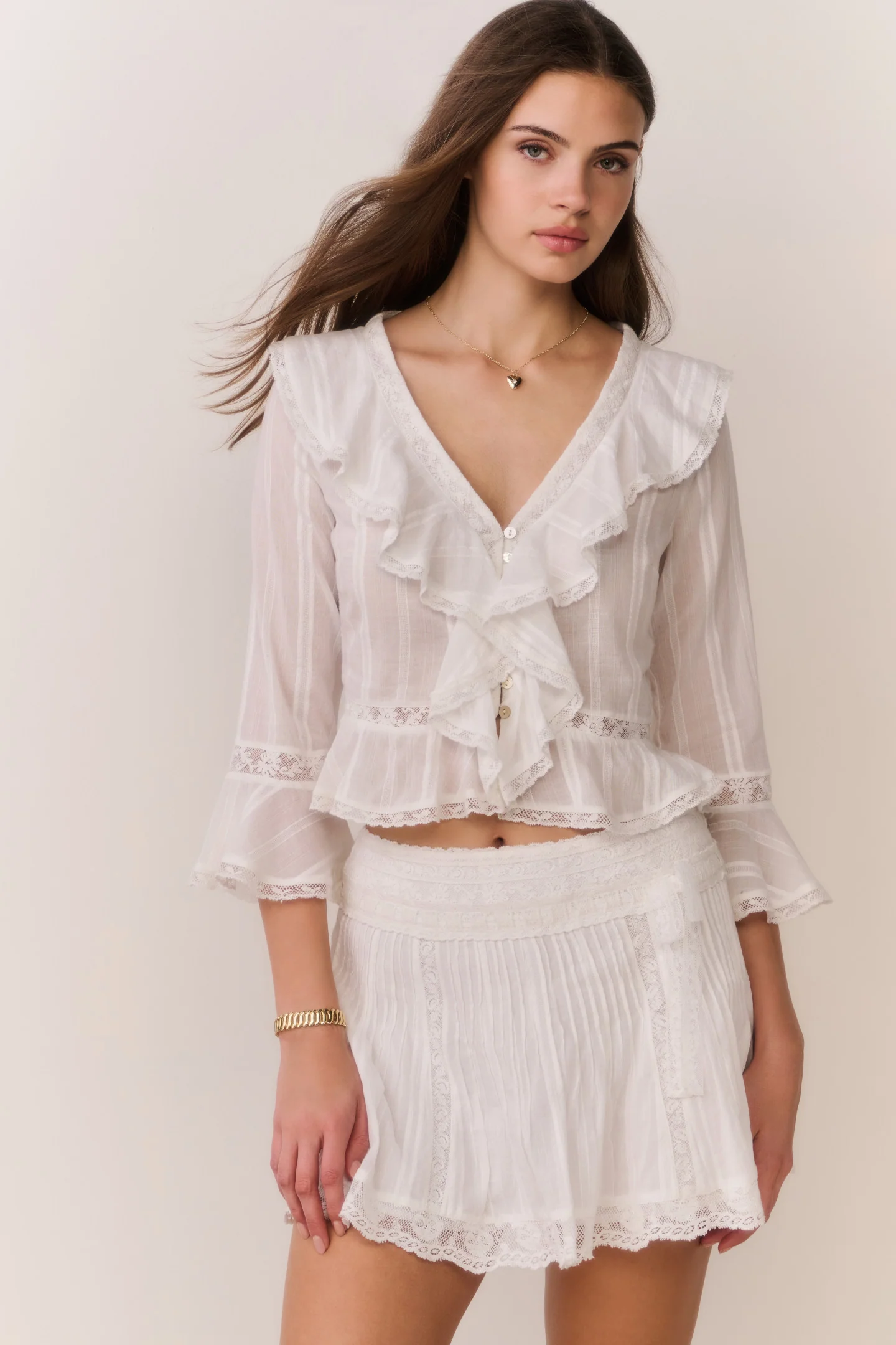 Solena Cotton Victorian Mini Skirt - Image 2