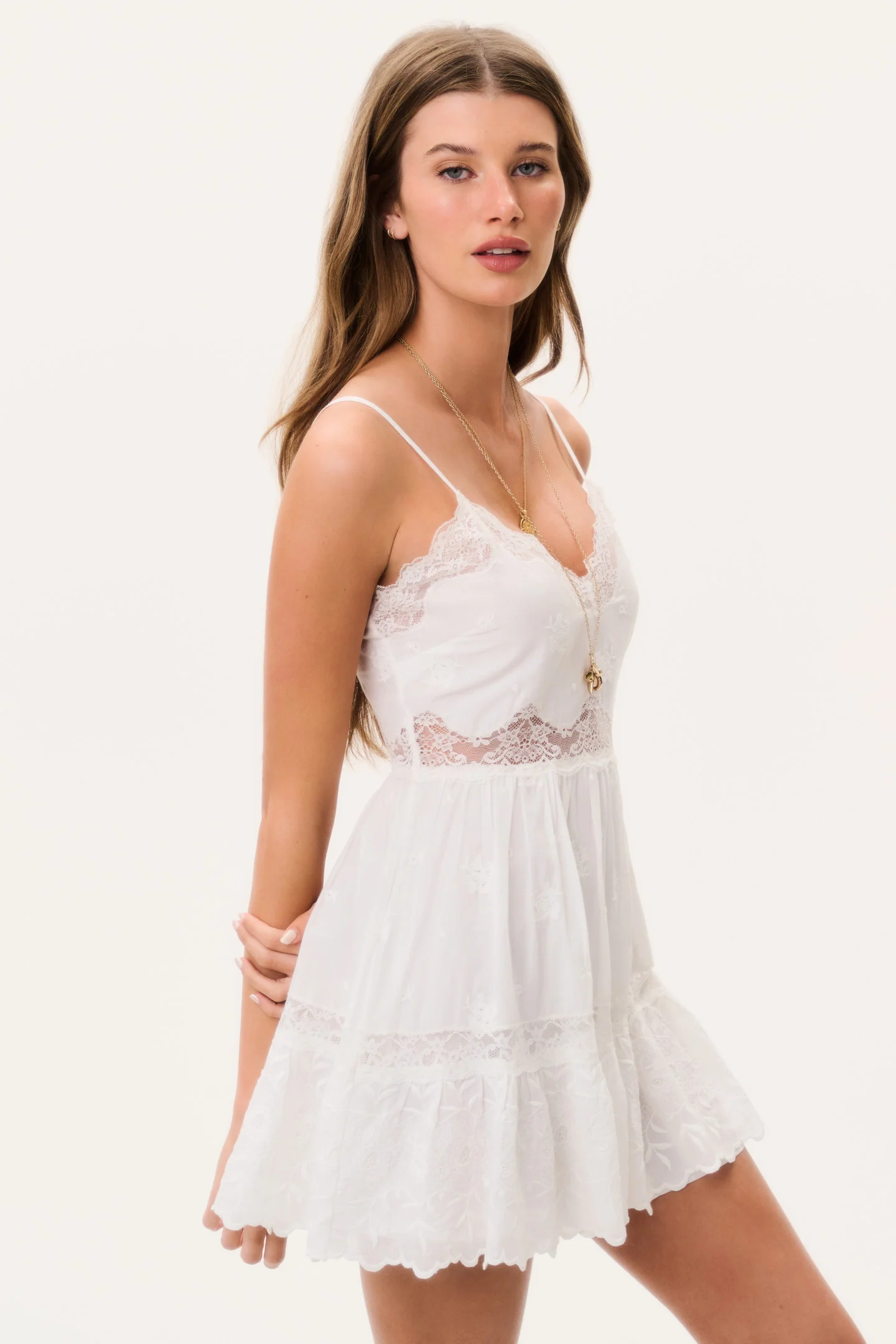 Soli Cotton Lace Mini Dress - Image 4
