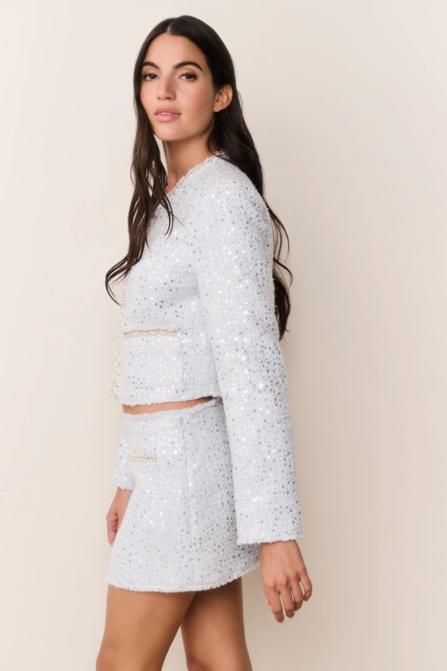 Sonda Sequin Tweed Mini Skirt - Image 4