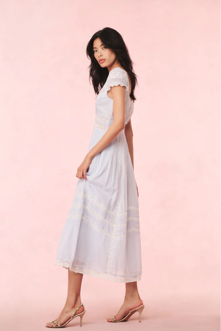Suvi Cotton Midi Dress - BABY BLUEBELL - Image 4