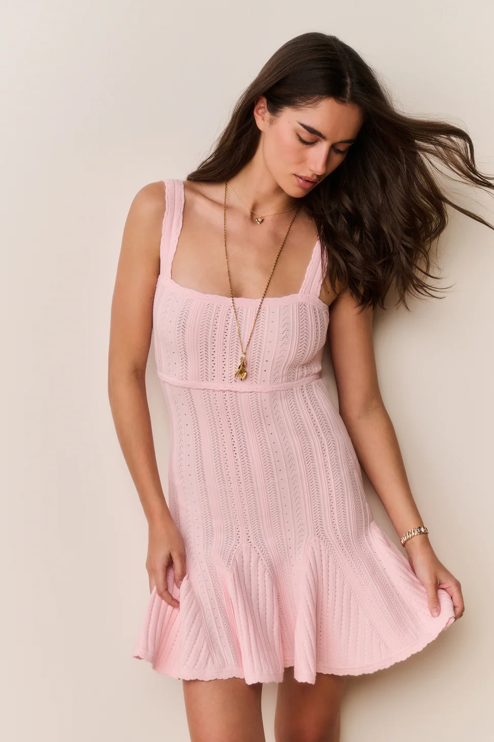 Tabatha Stretch Pointelle Mini Dress - Image 9