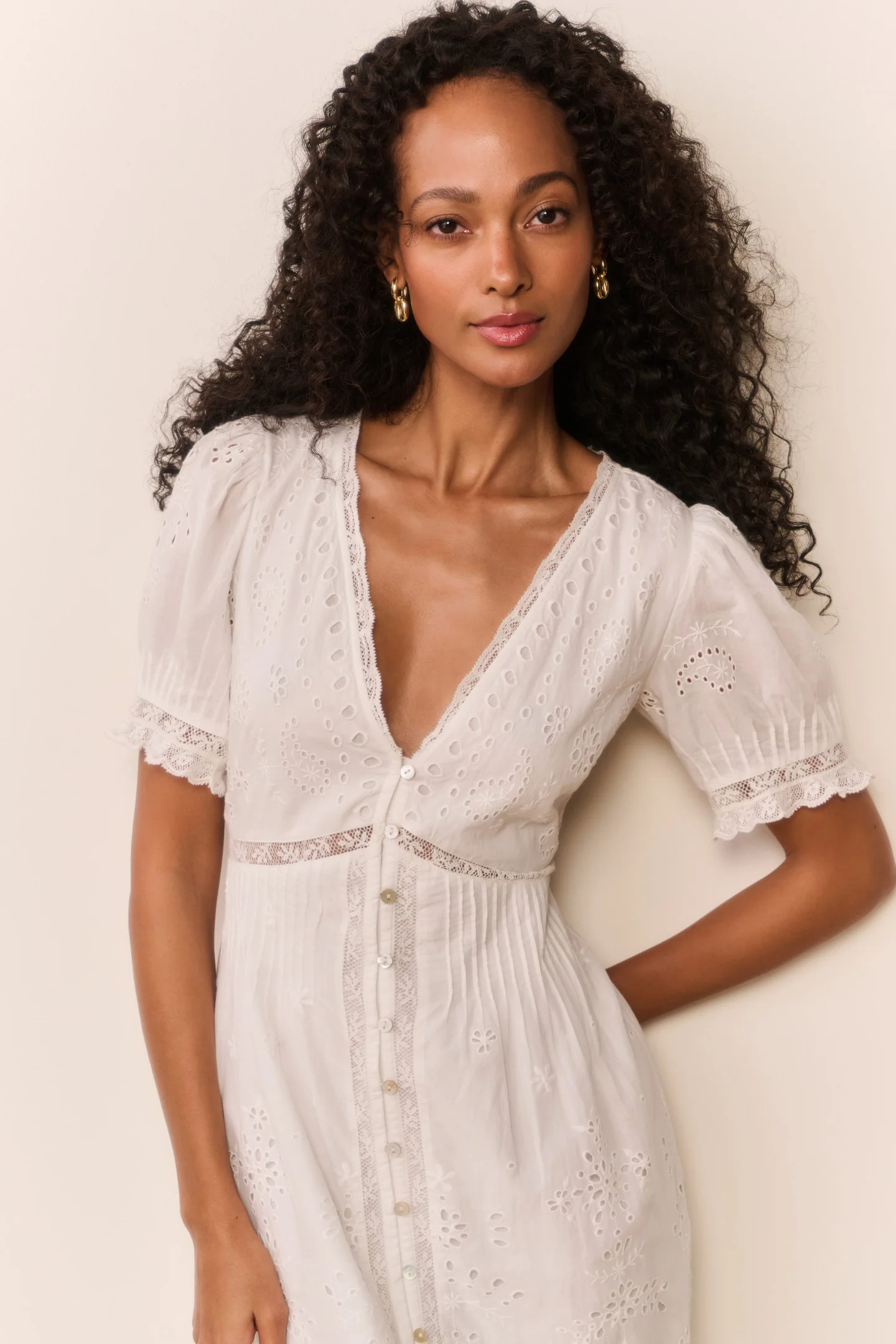 Tarragon Cotton Bandana Eyelet Midi Dress - Image 2
