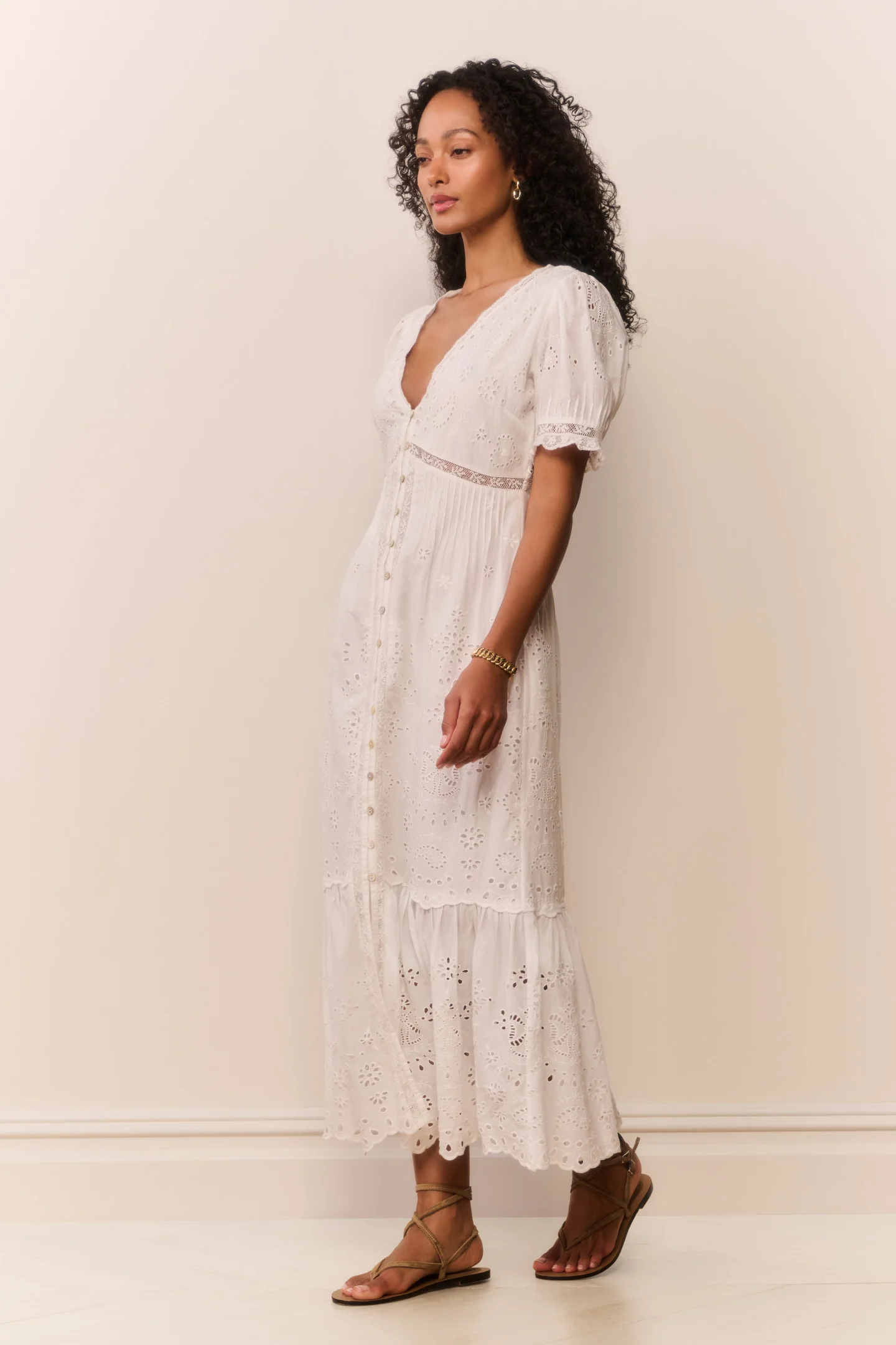 Tarragon Cotton Bandana Eyelet Midi Dress - Image 3