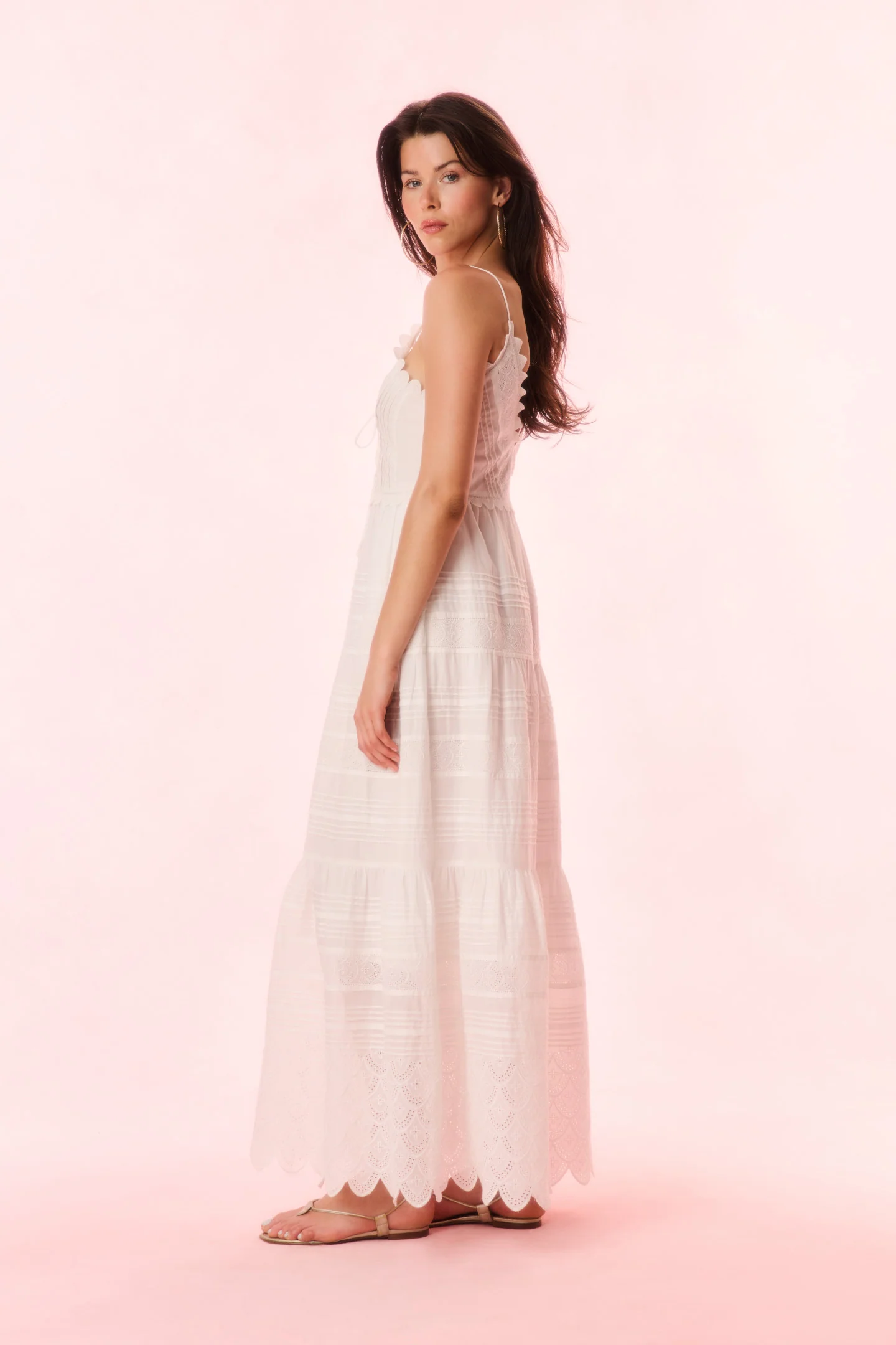 Terria Cotton Scalloped Maxi Dress - Image 3