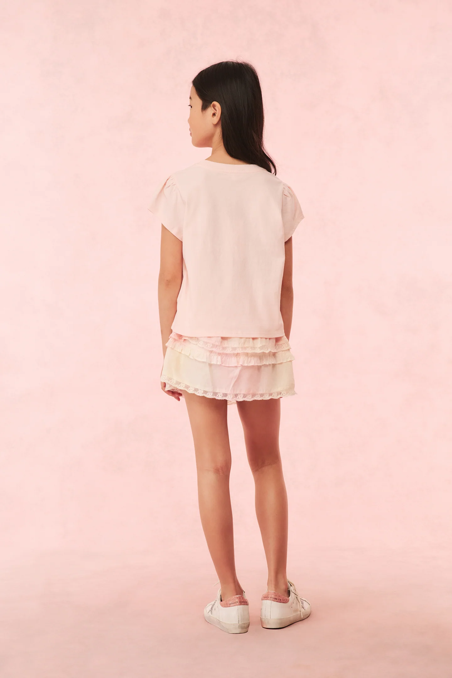Girls Tilliat Cotton Bow Tee - ICICLE PINK - Image 3