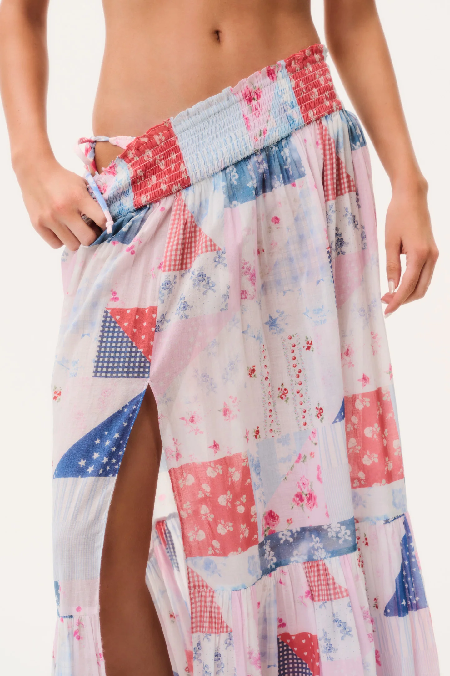 Umber Patchwork Print Maxi Skirt - Image 2