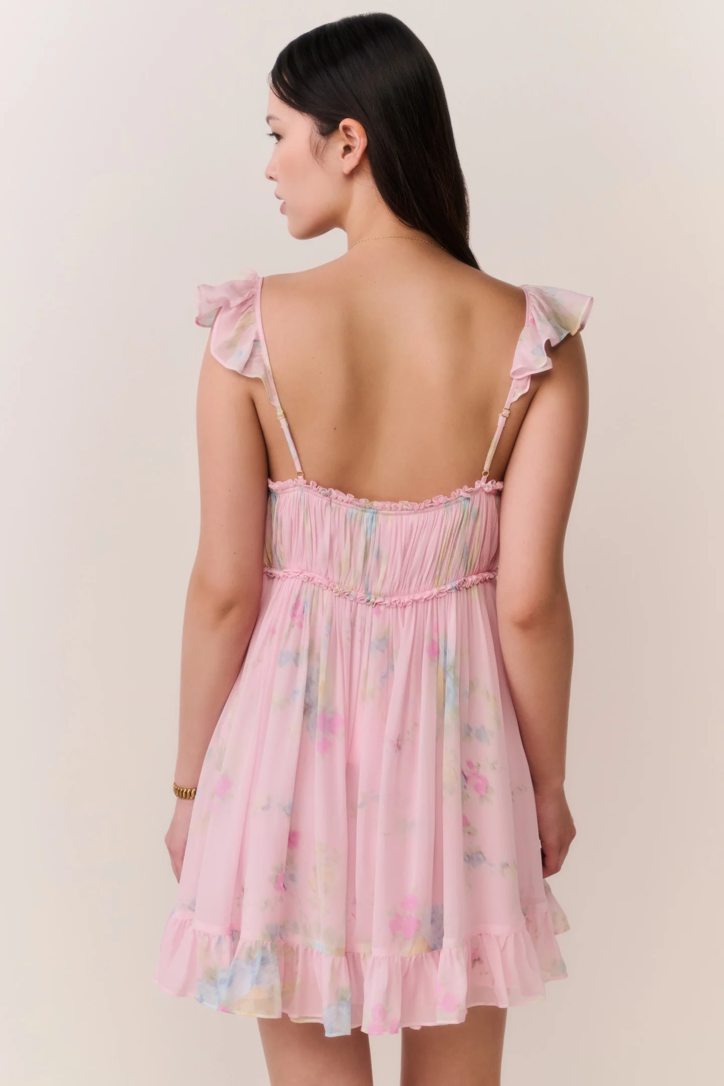 Zanira Floral Chiffon Mini Dress - Image 6