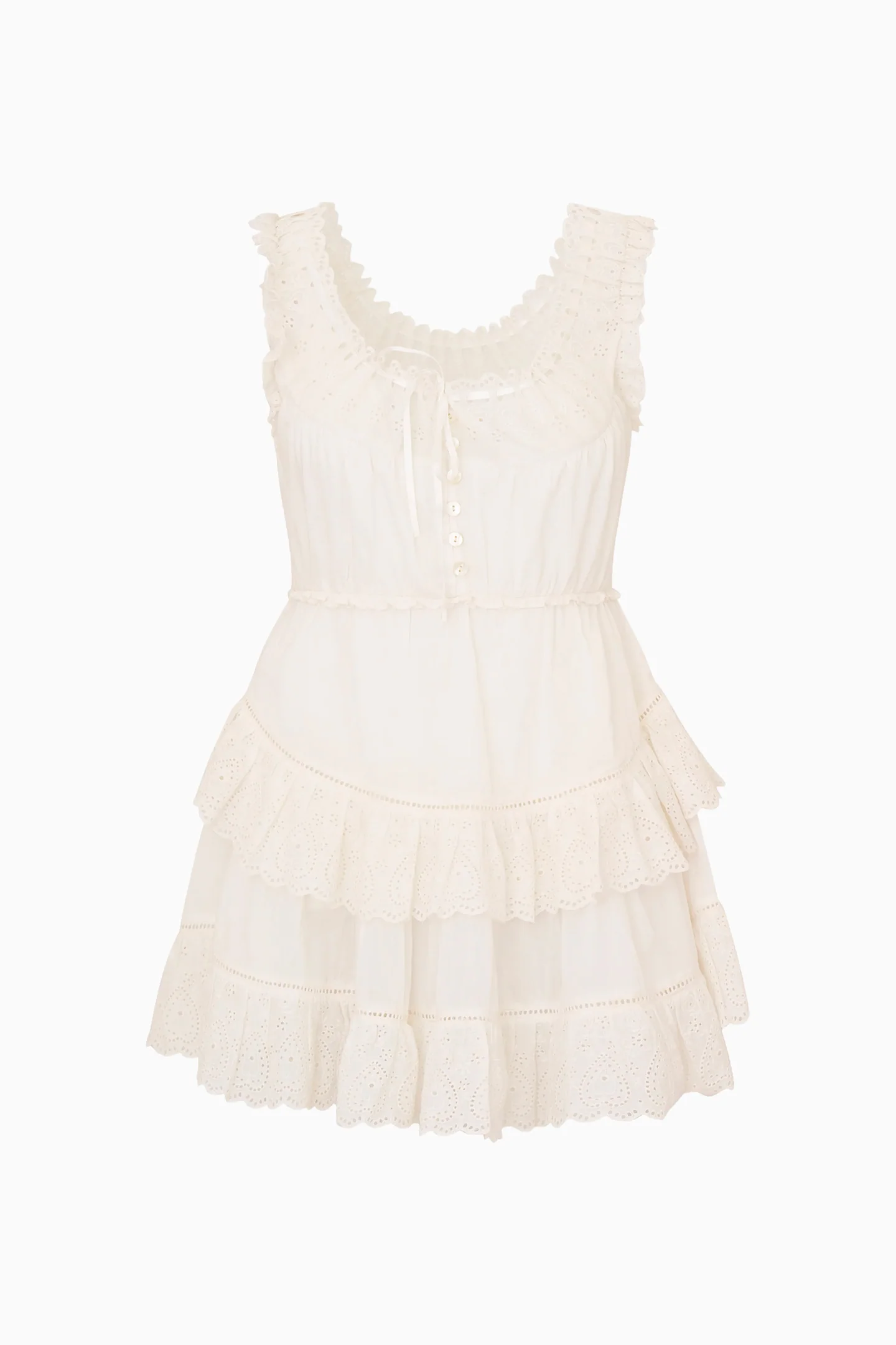 Zayan Heart Eyelet Cotton Mini Dress - Image 6