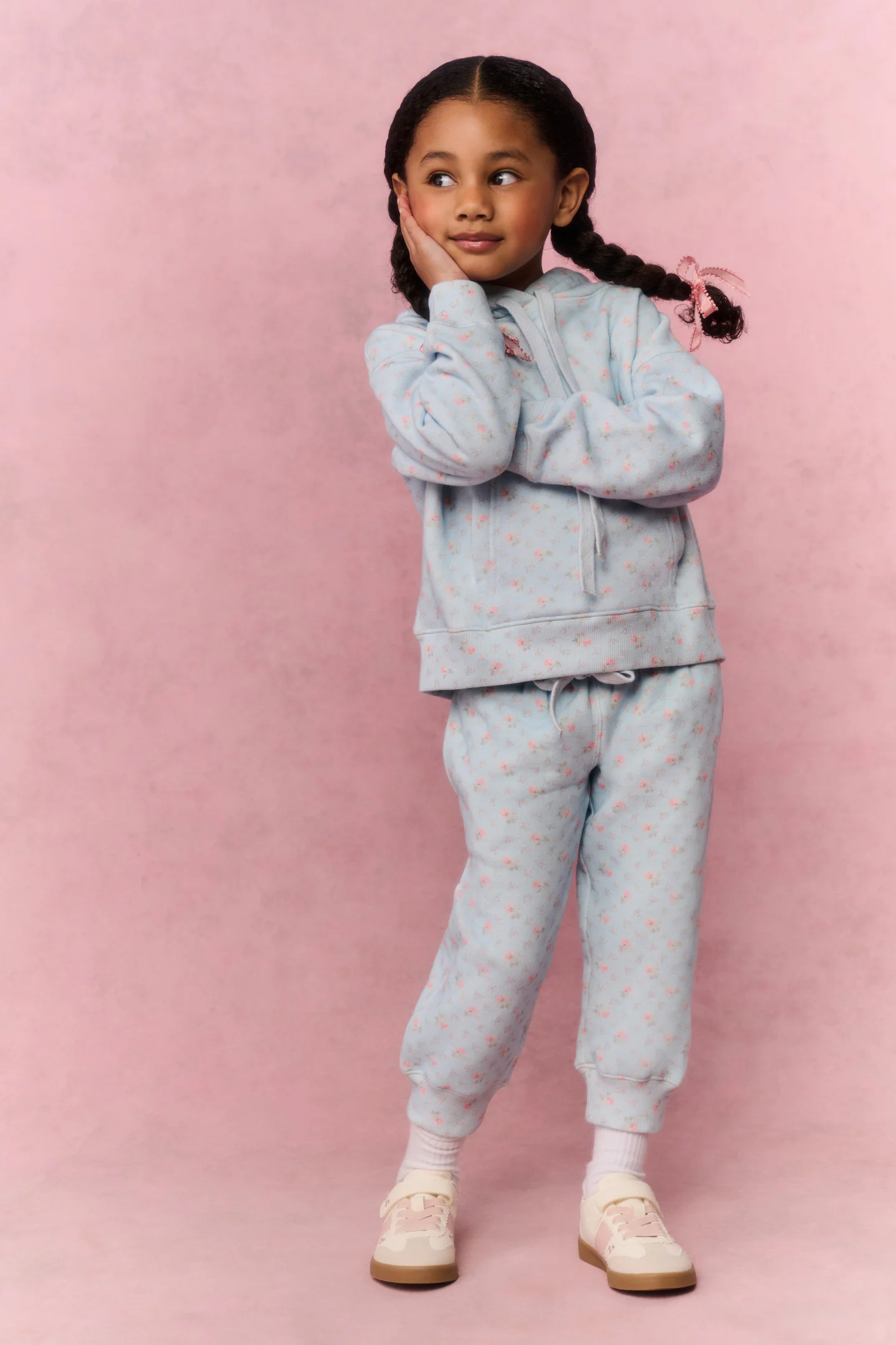 Little Girls Floral Zena Sweatpant - Image 3