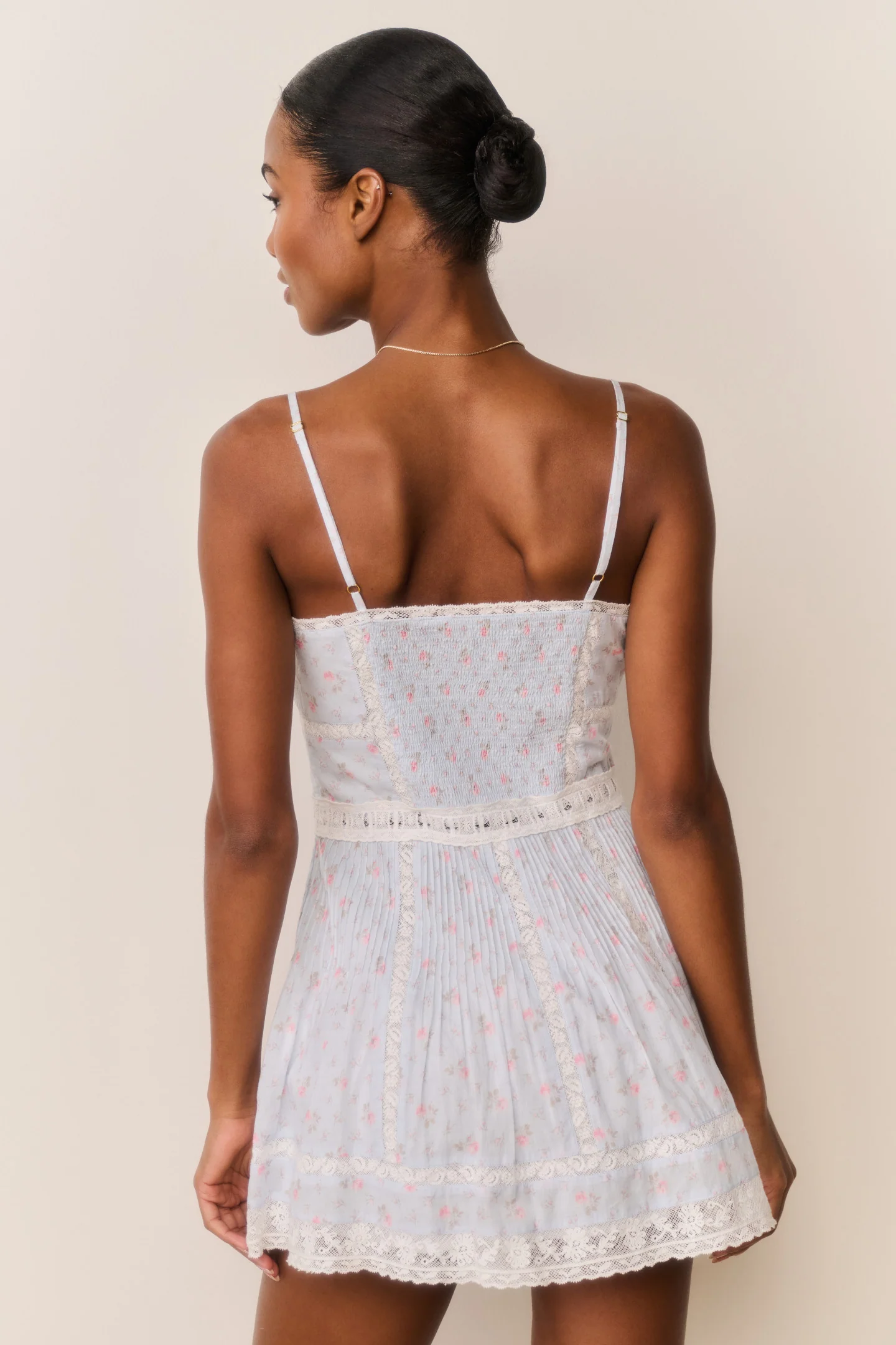 Zirelle Floral Cotton Lace-Trimmed Mini Dress - Image 5